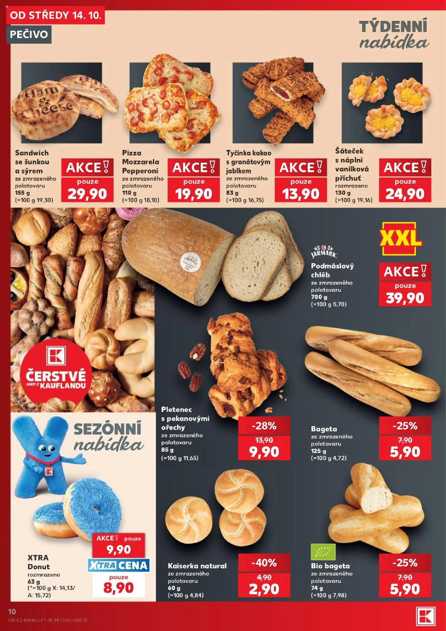 Kaufland leták - Plzeň od 14.10.2026 | Strana: 10 | Produkty: Kaiserka, Ořechy, Kakao, Mozzarella