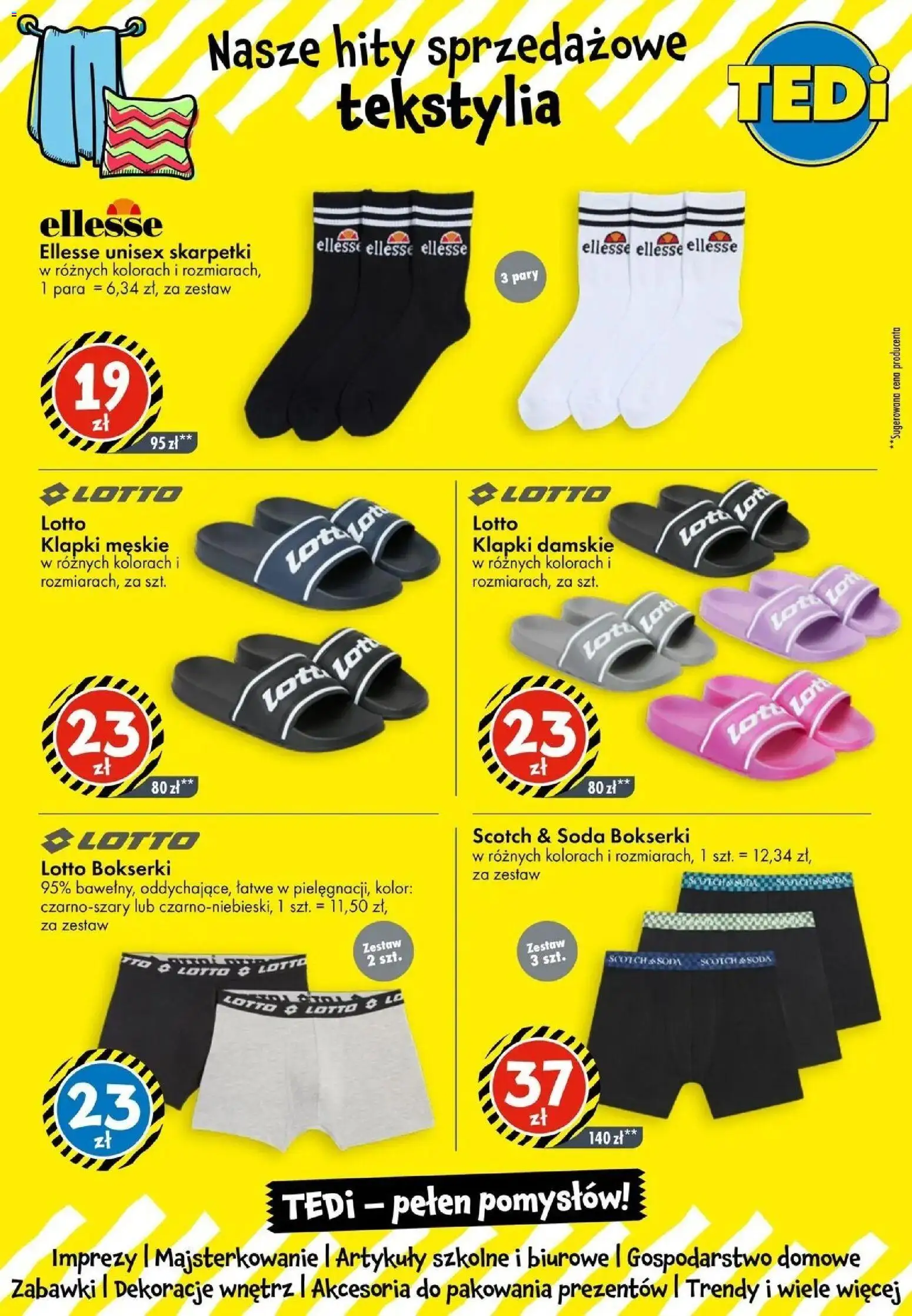 TEDi gazetka - Ożarów Mazowiecki od (15.10.2026 - 22.10.2026) | Strona: 6 | Produkty: Bokserki, Klapki, Skarpetki, Artykuły szkolne