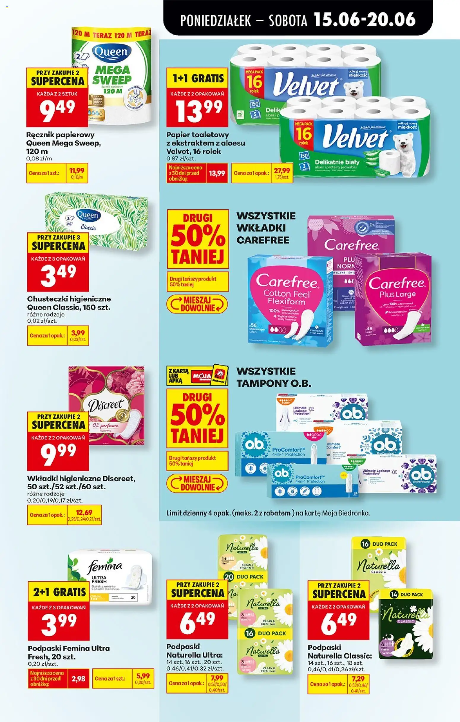 Biedronka Polsko leták od 15.06.2026 | Strana: 77 | Produkty: Proteiny, Velvet, Tampony