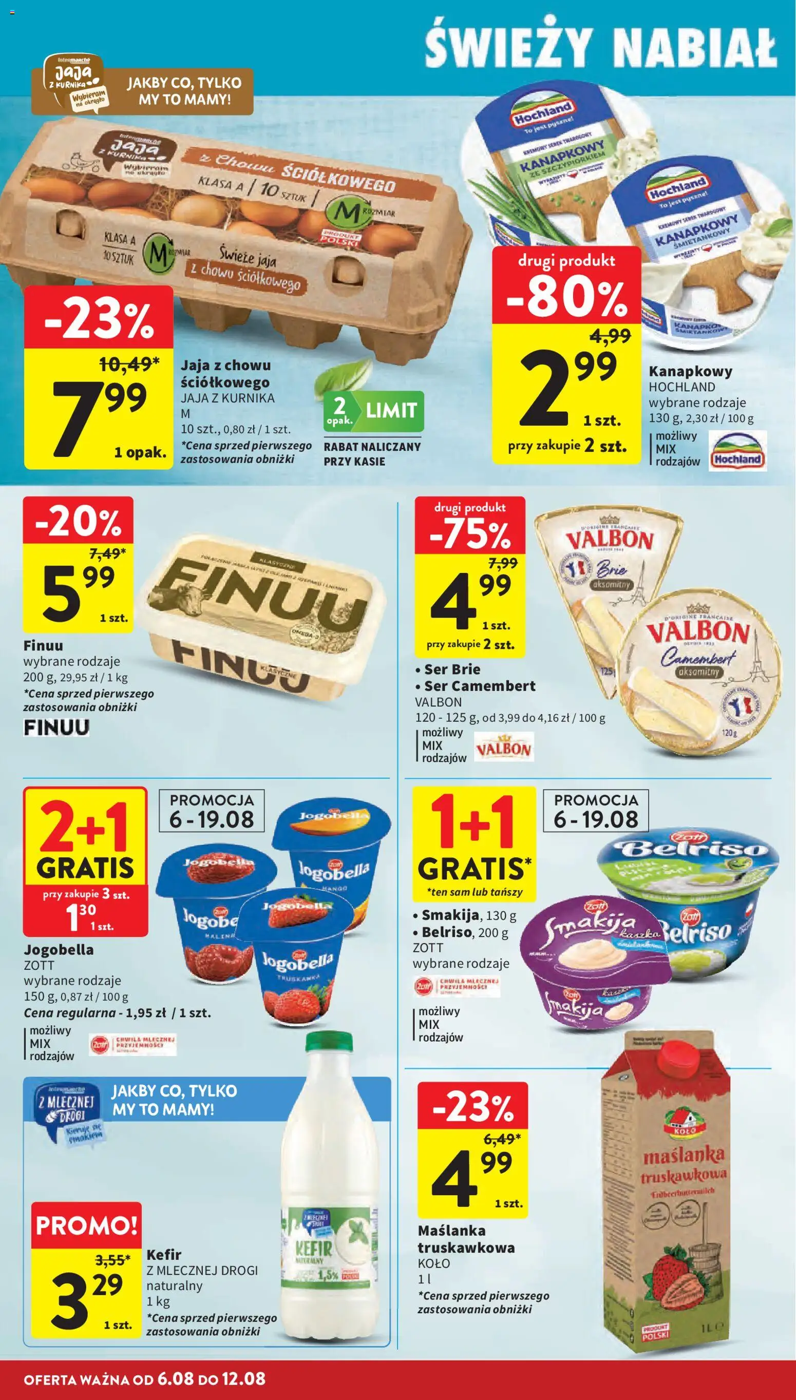 Intermarche gazetka od 06.08.2026 | Strona: 20 | Produkty: Serek, Camembert, Ser, Ser brie