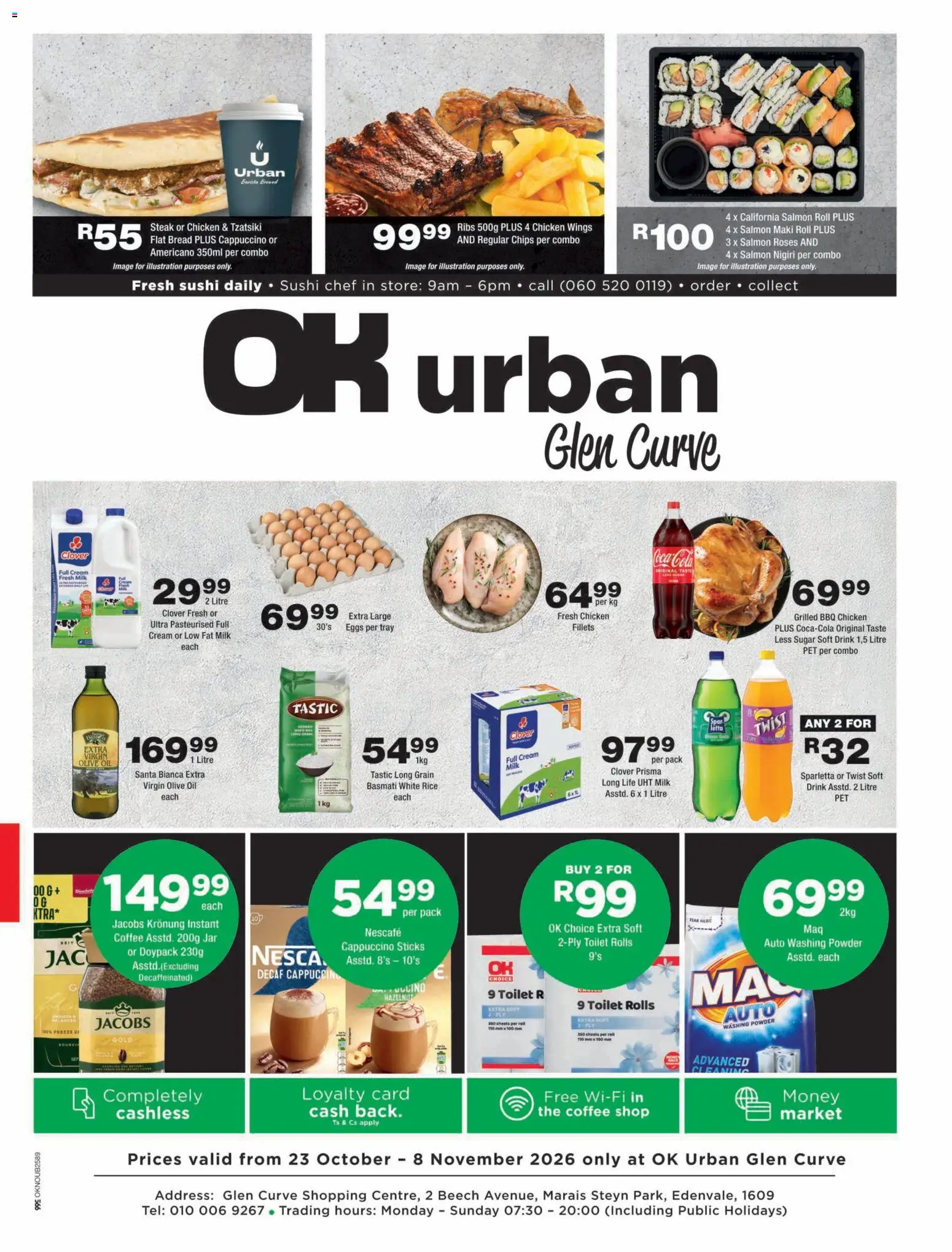 New OK Foods catalogue – valid from 23/10/2026 | Page: 1 | Products: Milk, Bread, Coffee, Sugar