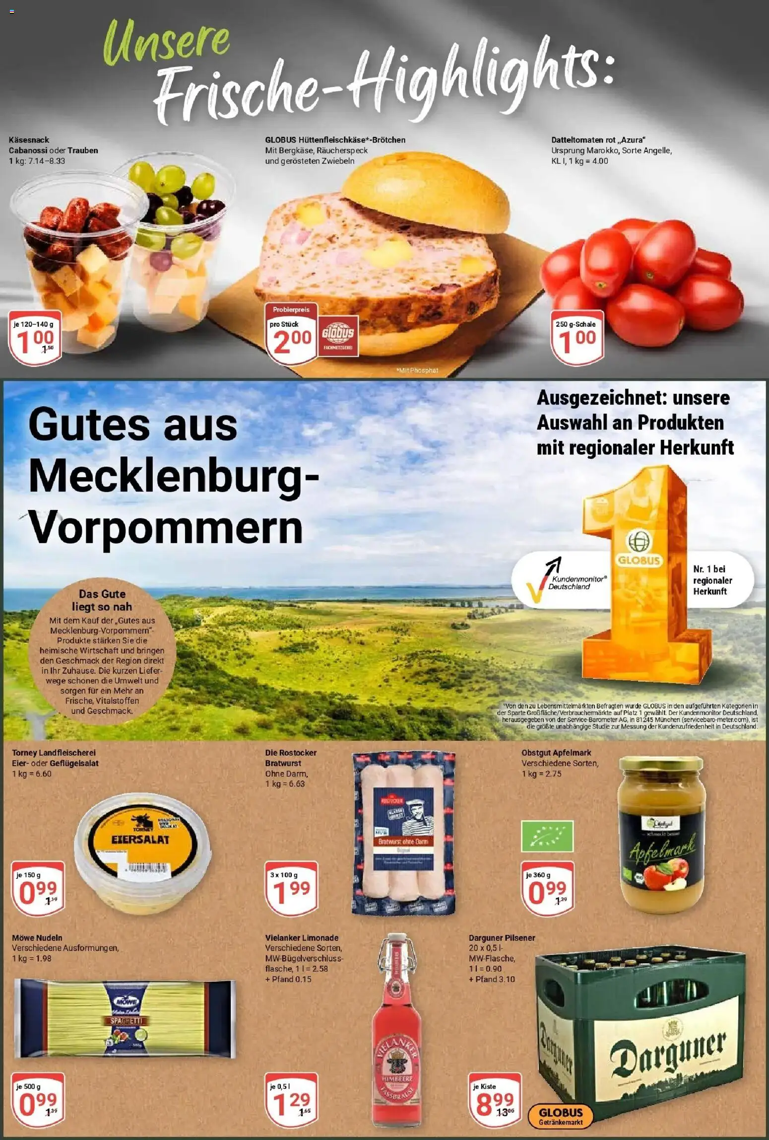 Globus Prospekt Neubrandenburg (ab 24.08.2026) » Angebote online | Seite: 2 | Produkte: Eier, Spaghetti, Zwiebeln, Himbeere