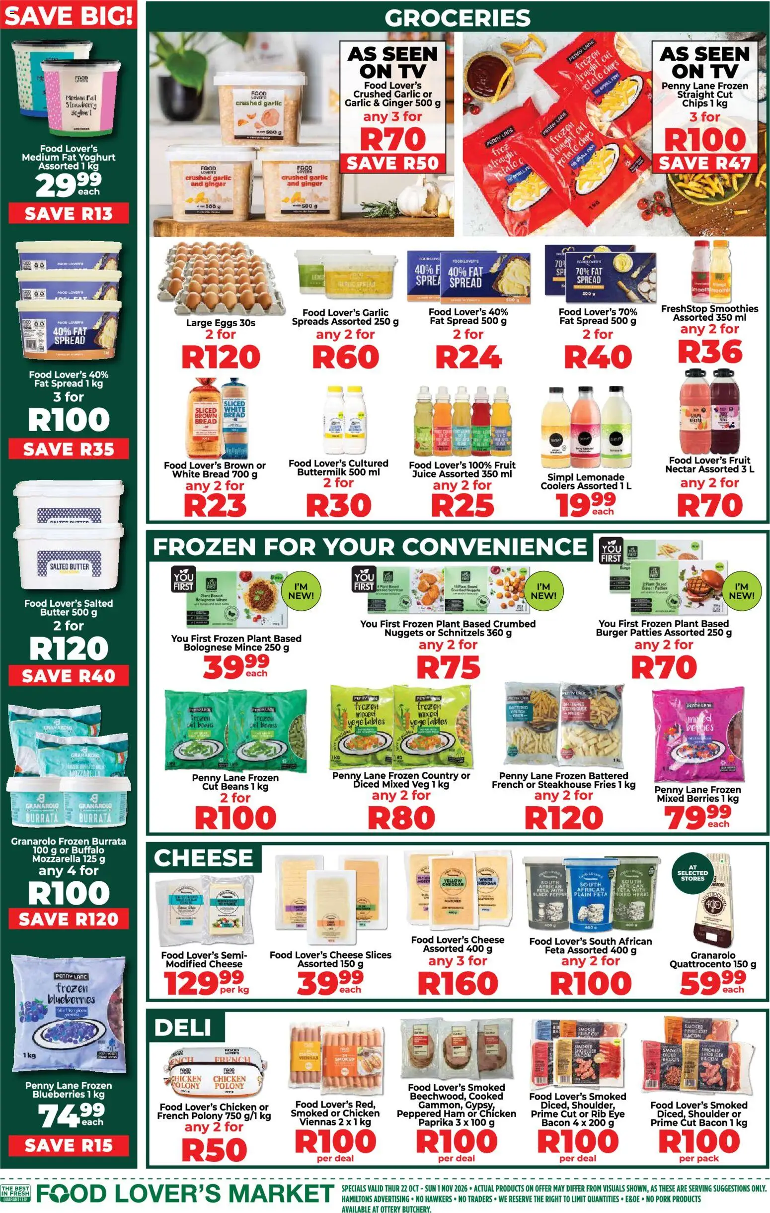 New Food Lover's Market catalogue – valid from 22/10/2026 | Page: 6 | Products: Beans, Spread, Pork, Fat spread