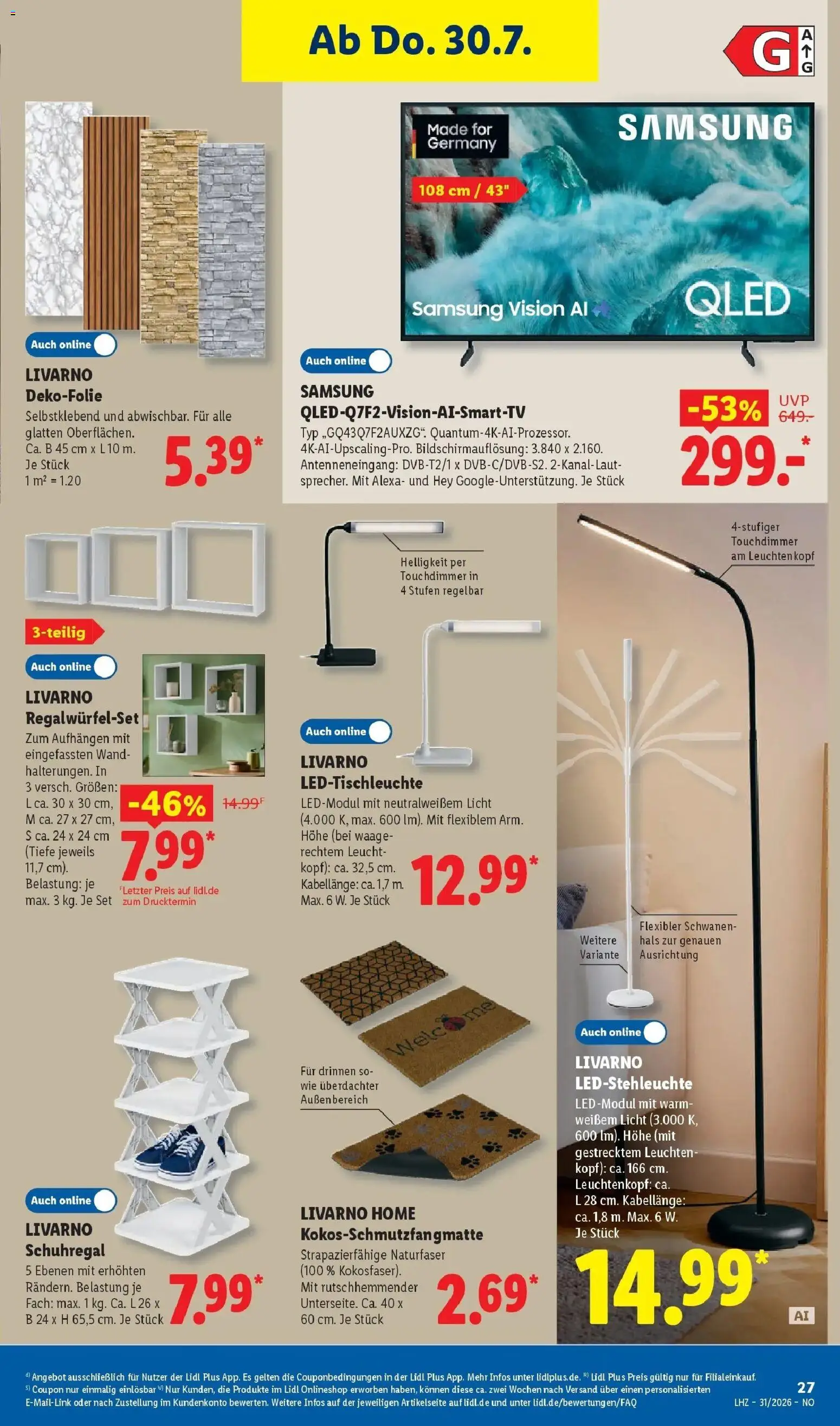 Lidl Prospekt Braunschweig – gültig ab 27.07.2026 | Seite: 43 | Produkte: Schuhregal, Samsung