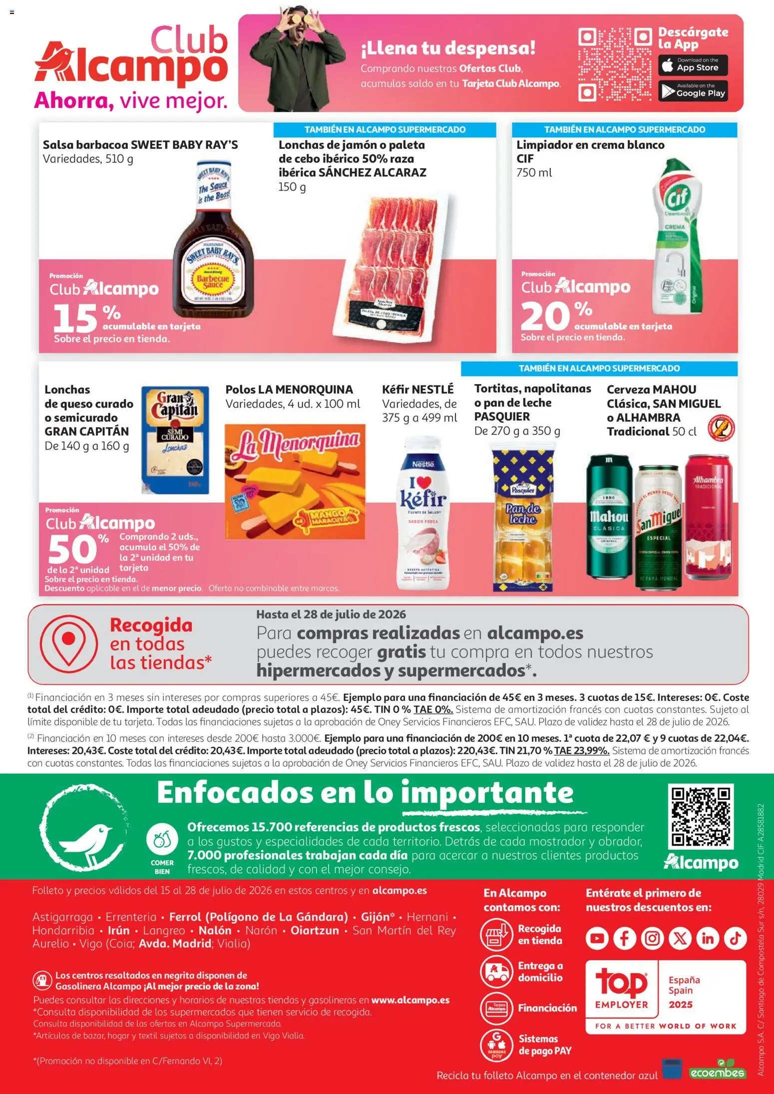 Alcampo HG Unico Litoral │ válido desde el 15/07/2026 | Página: 24 | Productos: Leche, Queso, Cerveza, Ρούτερ