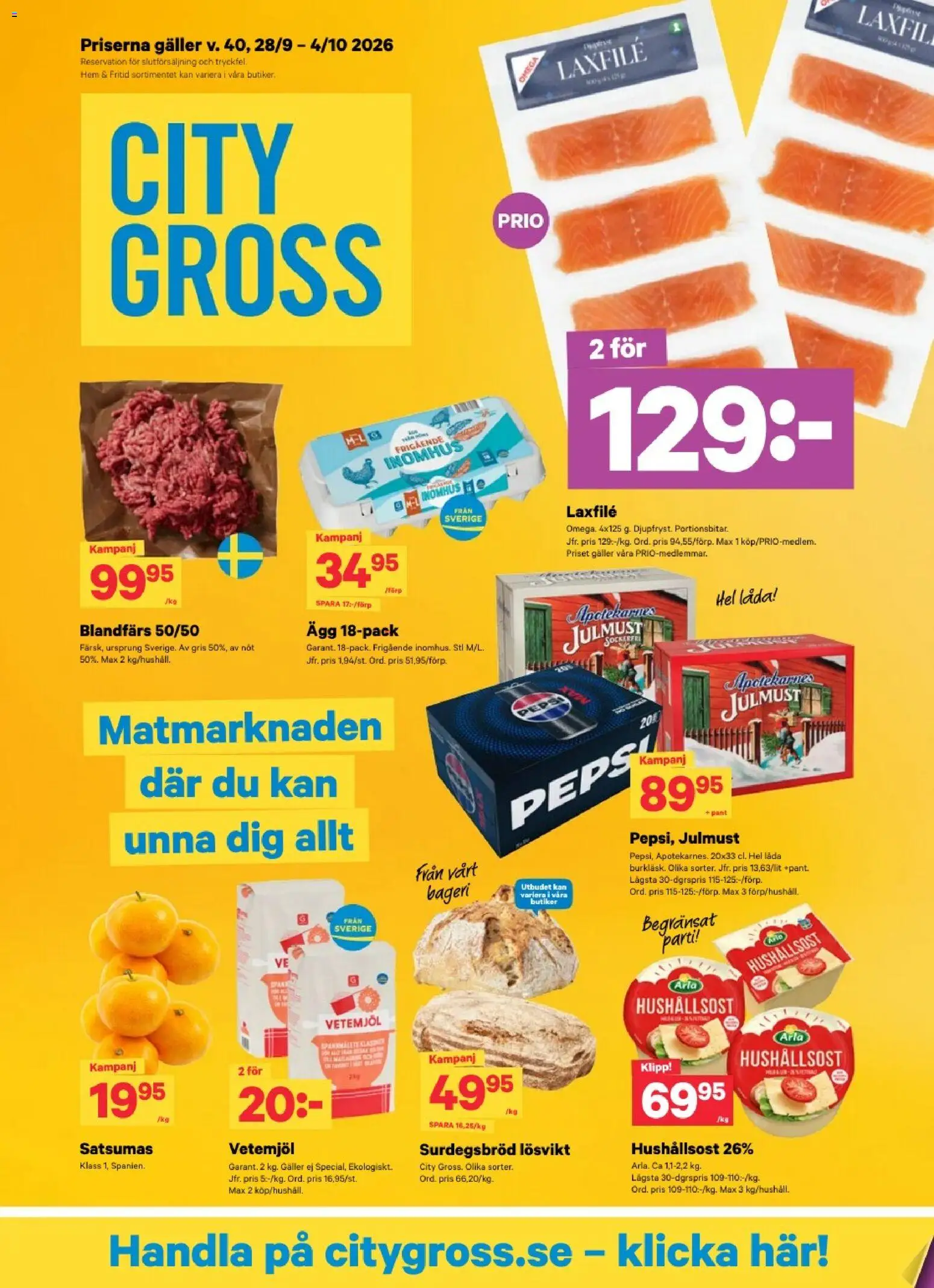 City Gross reklamblad aktuell från 28/09/2026 | Sida: 1