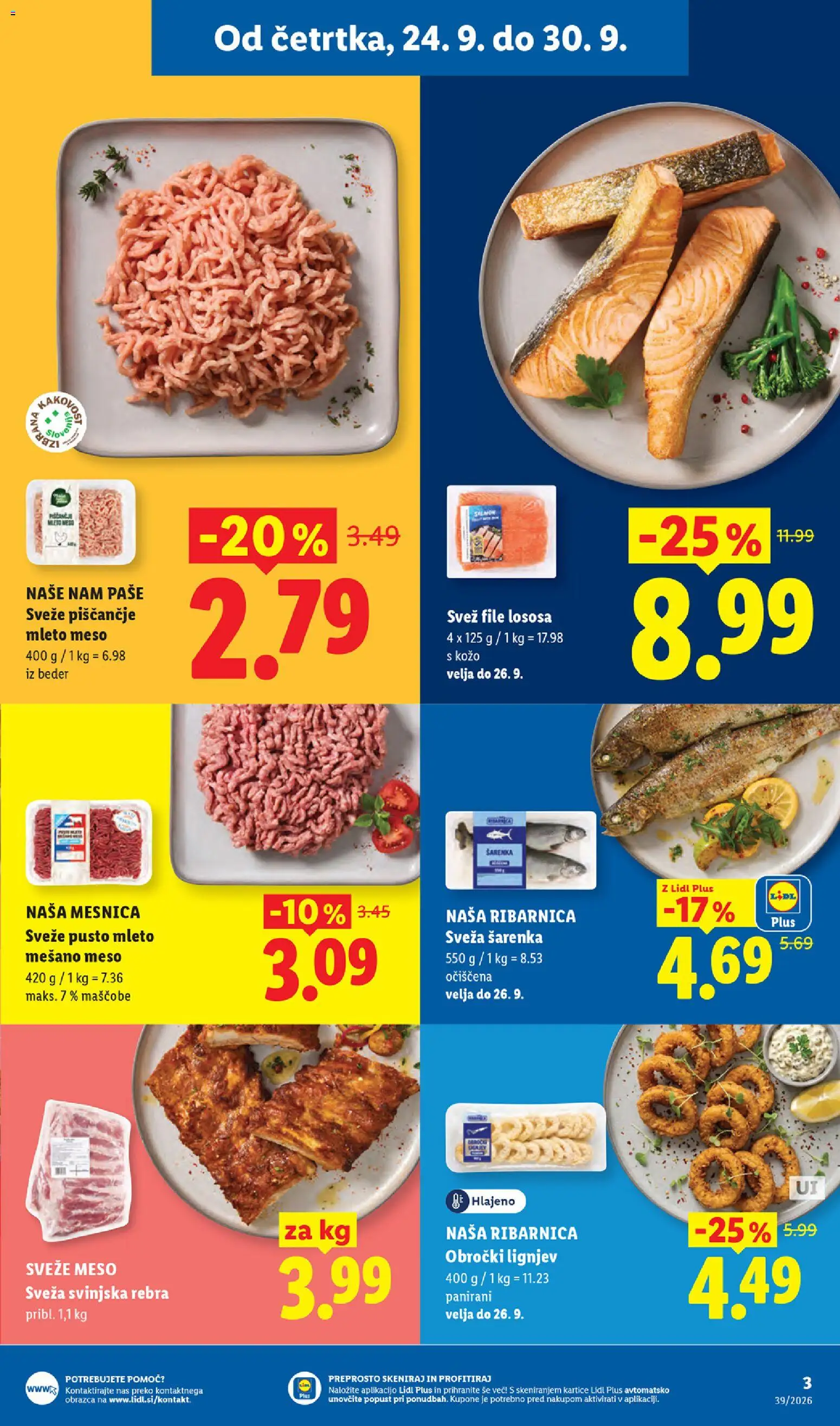 Novi Lidl katalog ponudbe – veljaven od 24.09.2026 | Stran: 3 | Izdelki: Mleto meso