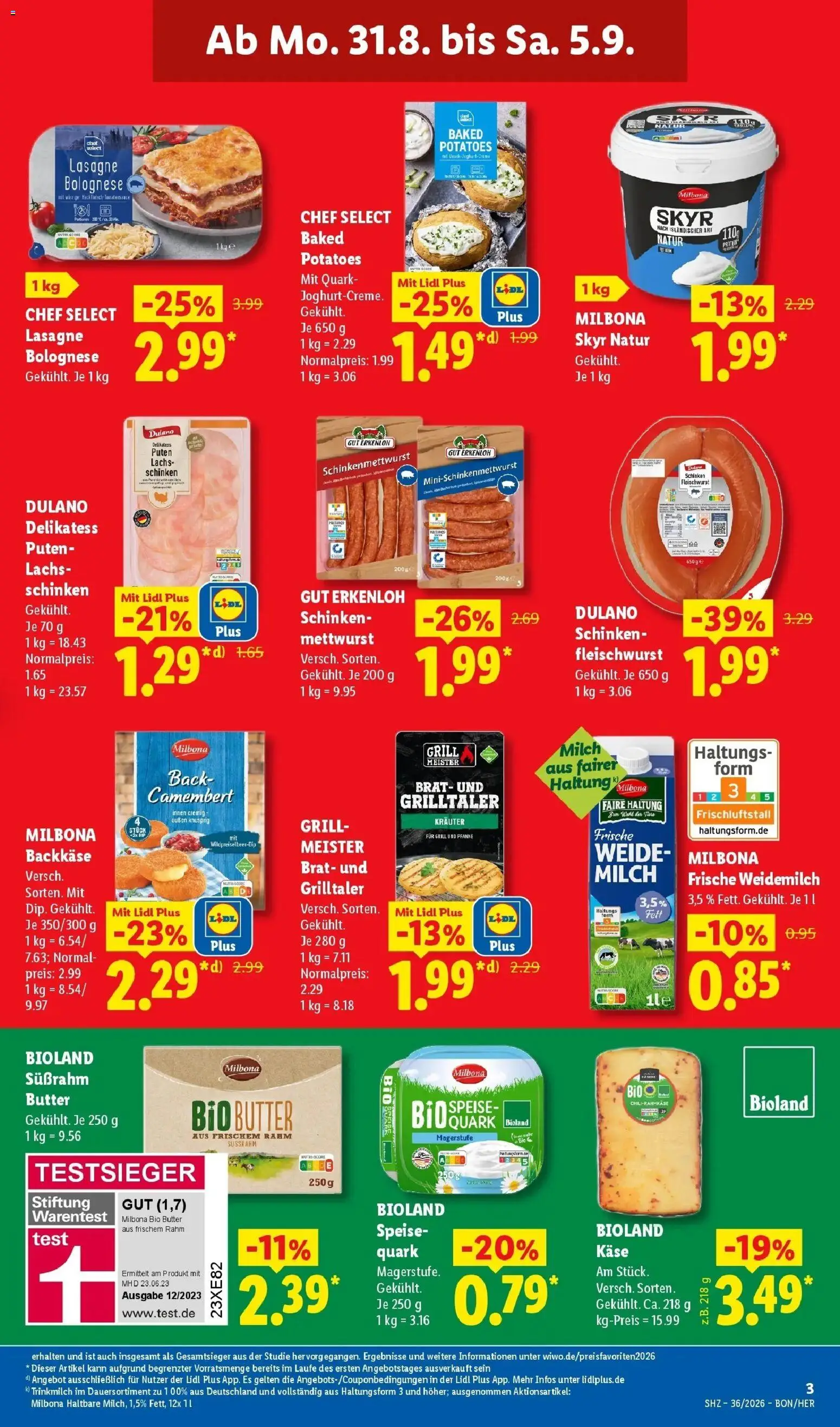 Lidl Prospekt Hagen (ab 31.08.2026) zum Blättern » Angebote | Seite: 3 | Produkte: Grill, Quark, Butter, Käse