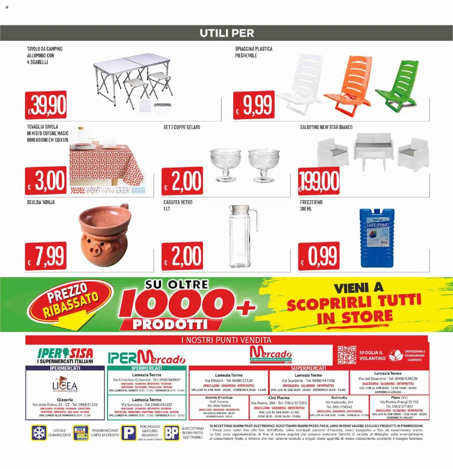 Volantino SISA del 23/07/2026 | Pagina: 20 | Prodotti: Caraffa, Gelato, Alluminio, Tavolo