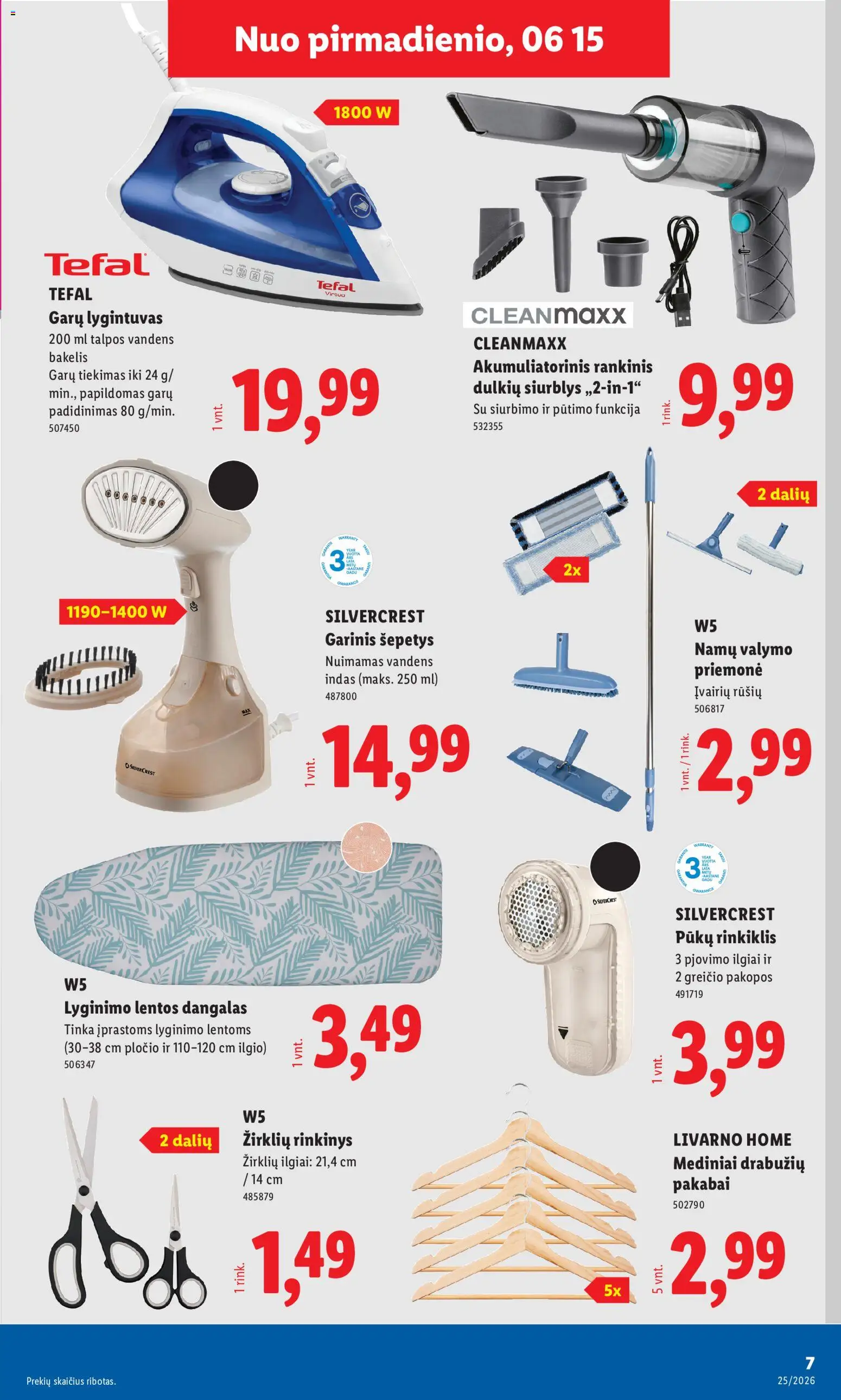 LIDL akcijos nuo 15.06.2026 | Puslapis: 7 | Prekių: Lygintuvas