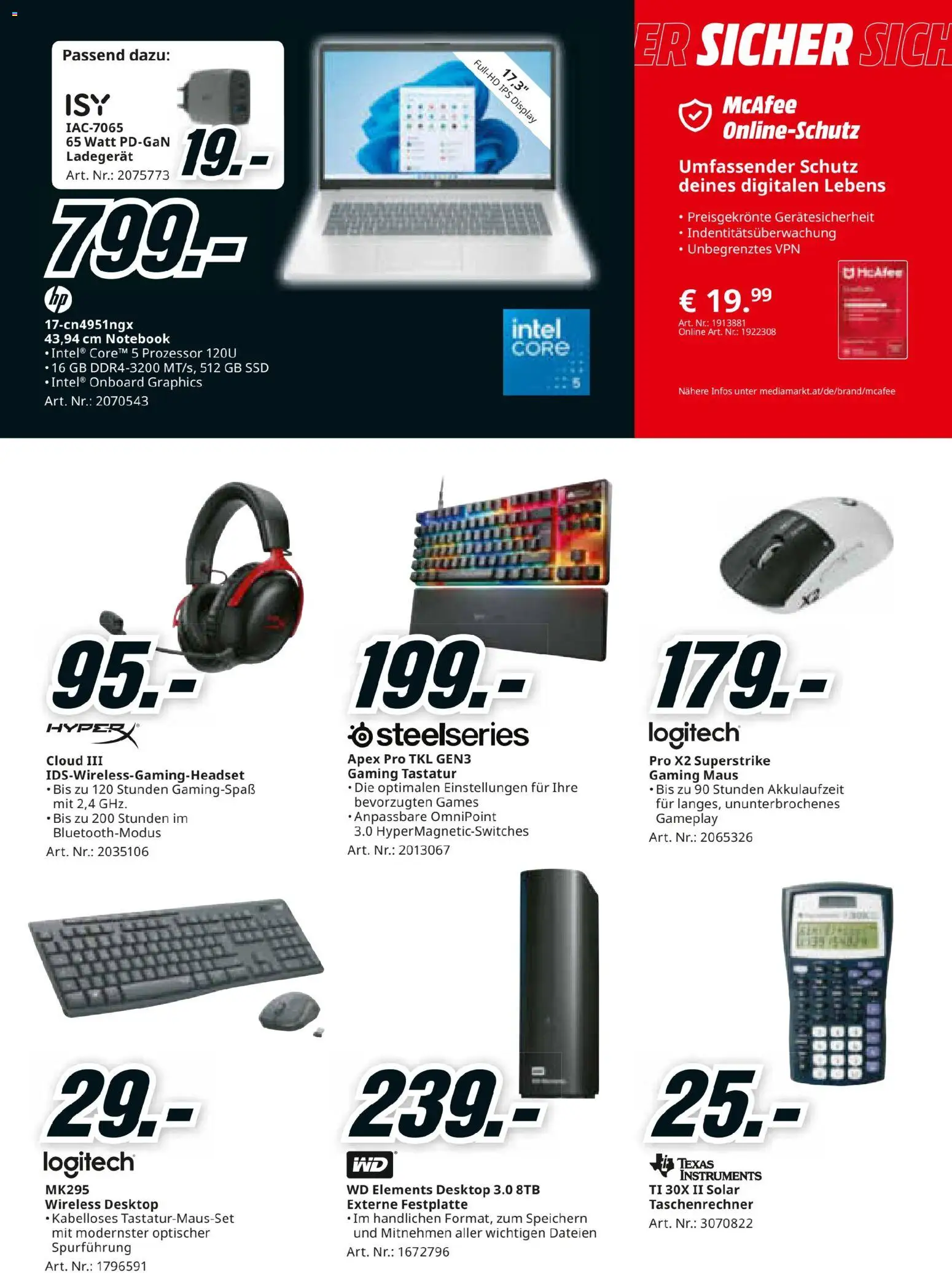 Media Markt Superstart gültig ab 25.08.2026 | Seite: 5 | Produkte: Maus, Tastatur, Taschenrechner