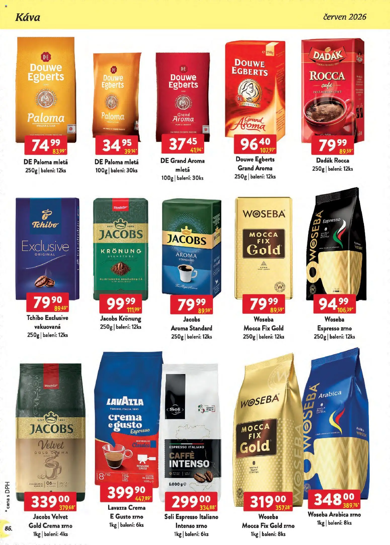 Astur & Qanto leták - Velkoobchod 06/2026 od 01.06.2026 | Strana: 86 | Produkty: Jacobs Kronung, Douwe Egberts, Jacobs, Velvet