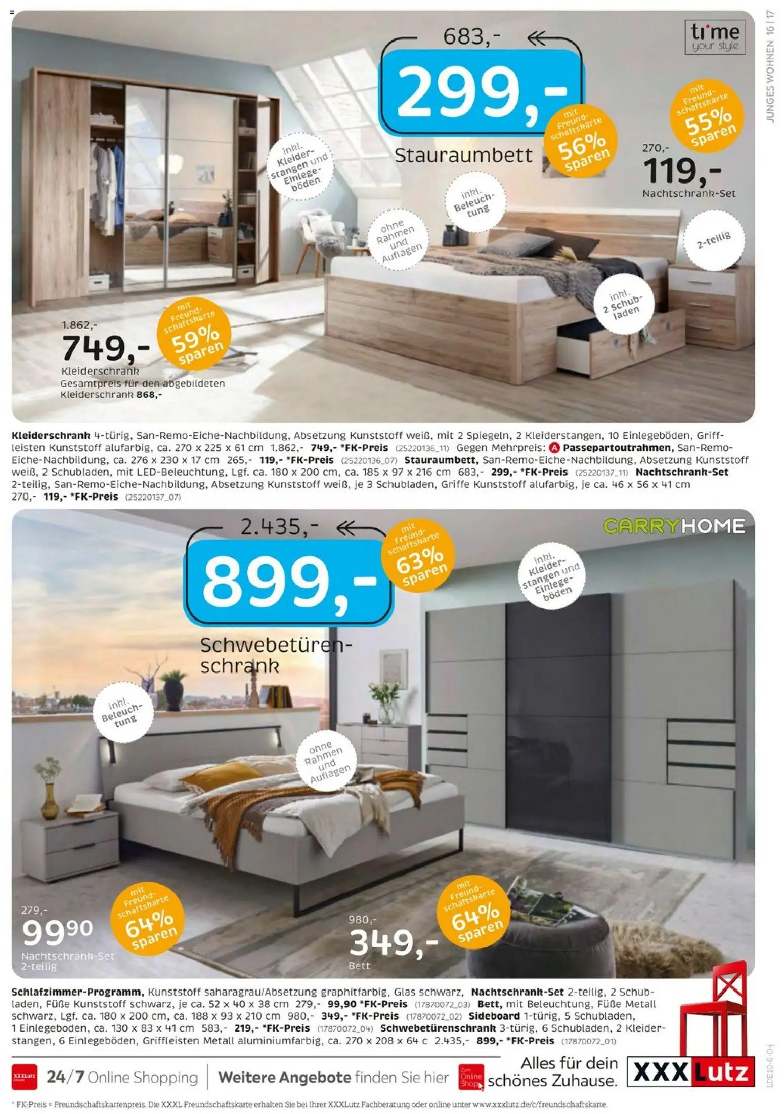 XXXLutz Junges Wohnen – gültig ab 26.09.2026 | Seite: 17 | Produkte: Sideboard, Kleiderschrank, Schwebetürenschrank, Schrank