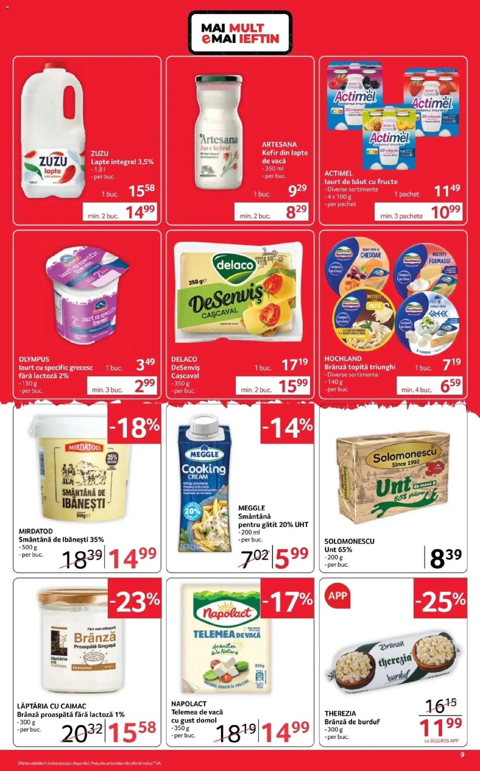 Noul catalog Selgros – valabil de la 30.10.2026 | Pagină: 9 | Produse: Zuzu, Brânză, Fructe, Sare