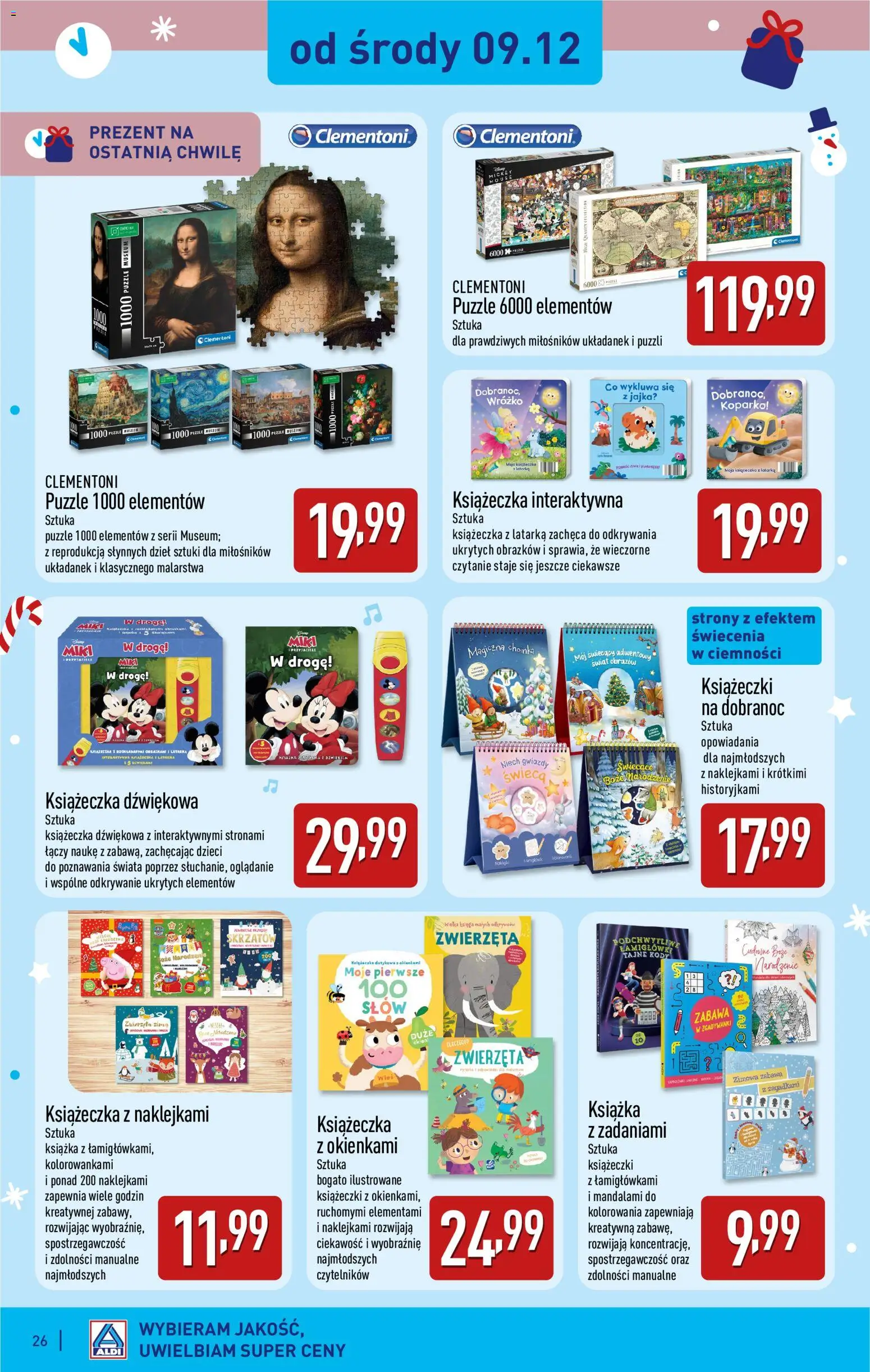 Aldi gazetka - Zabawki dla każdego od 31.10.2026 | Strona: 26 | Produkty: Choinka, Puzzle, Świeca, Jajka