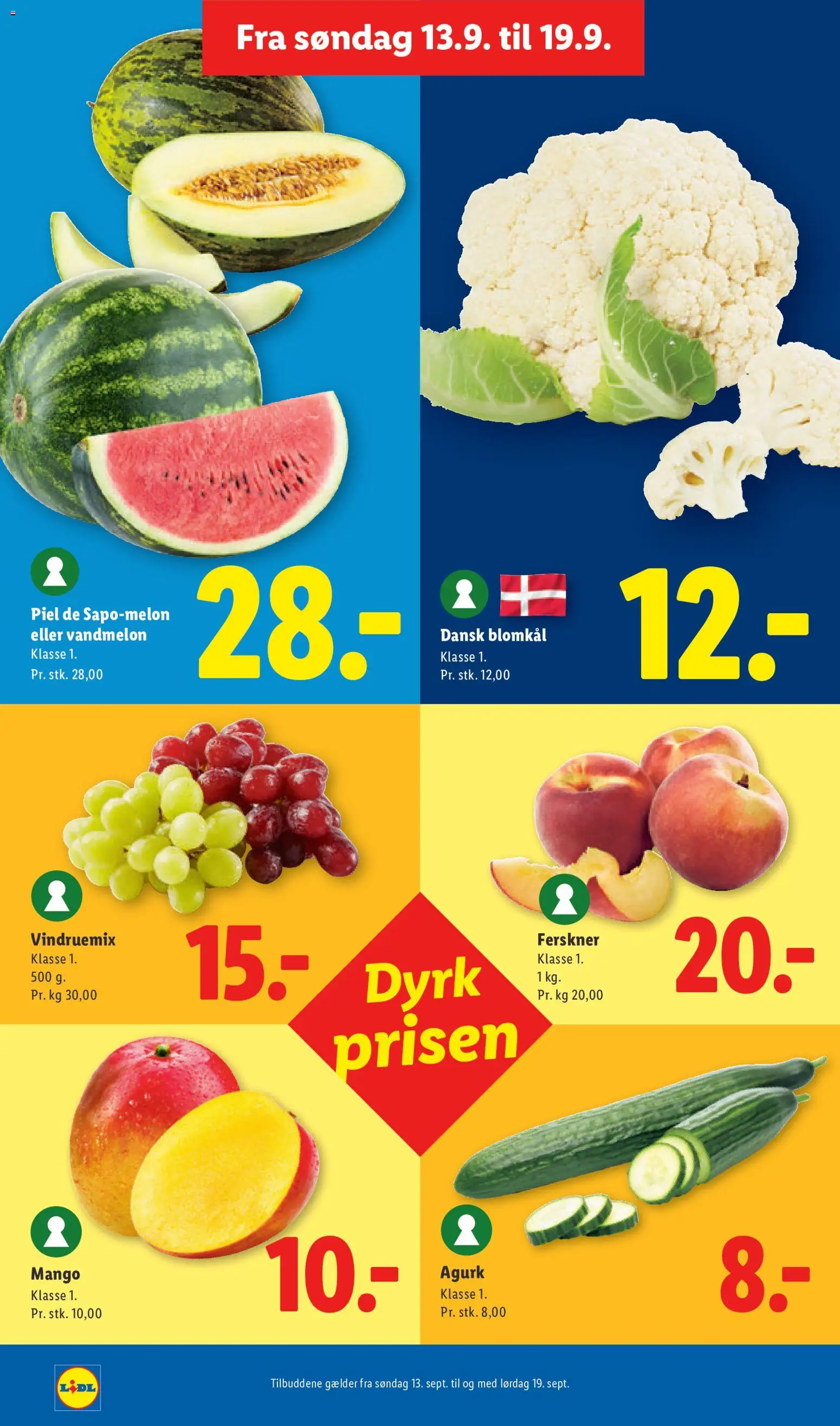 Lidl tilbudsavis – gyldig fra 13/09/2026 | Side: 20 | Produkter: Mango, Ferskner, Vandmelon, Blomkål