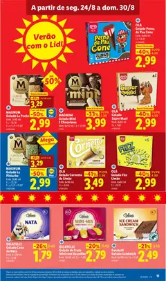 Pré-visualização Lidl folheto válido de 24/08/2026 | Página: 11 | Produtos: Cacau, Chocolates, Gelado, Nata
