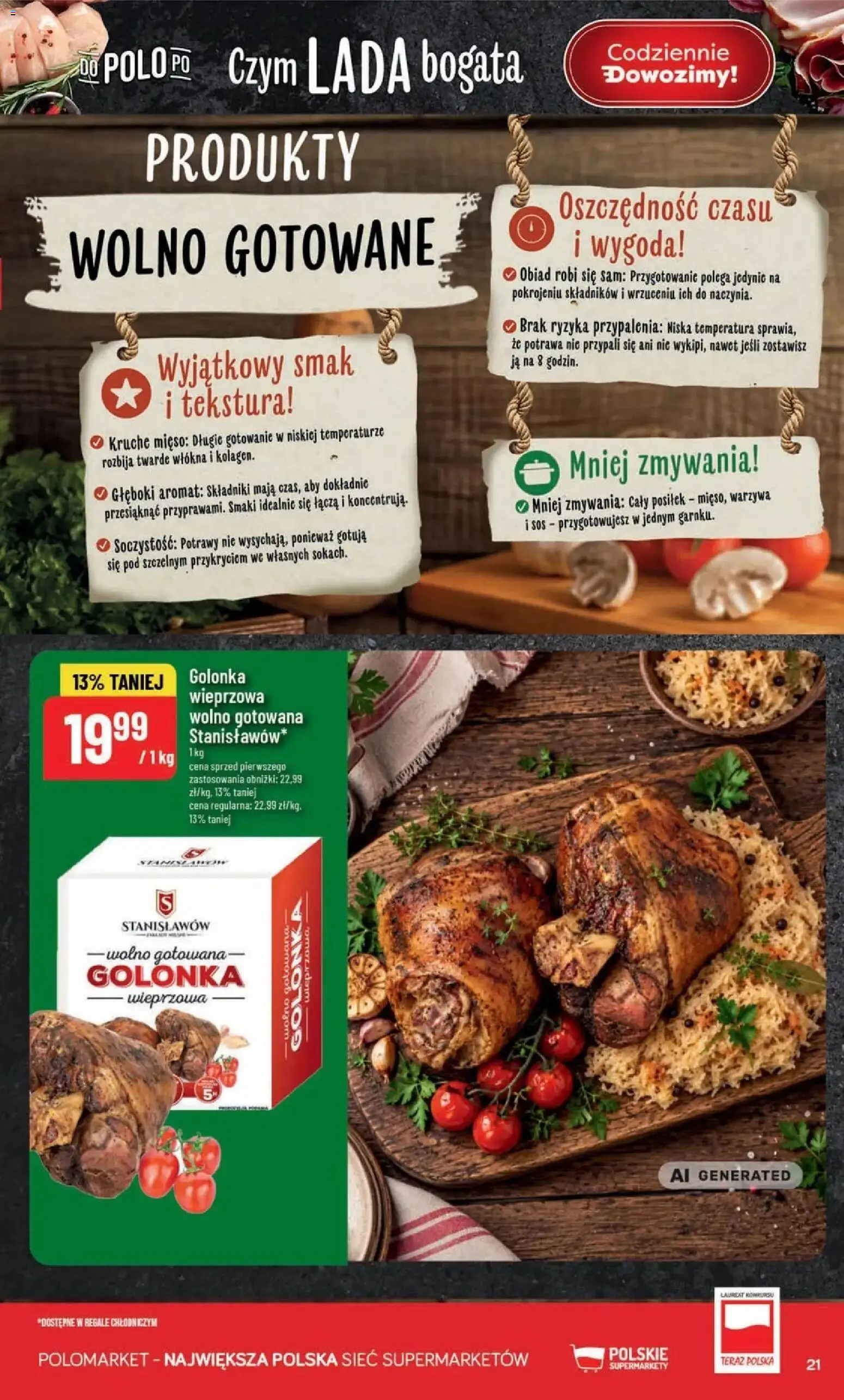 POLOmarket aktualna gazetka od 28.10.2026 | Strona: 21 | Produkty: Mięso, Golonka wieprzowa, Warzywa, Sos