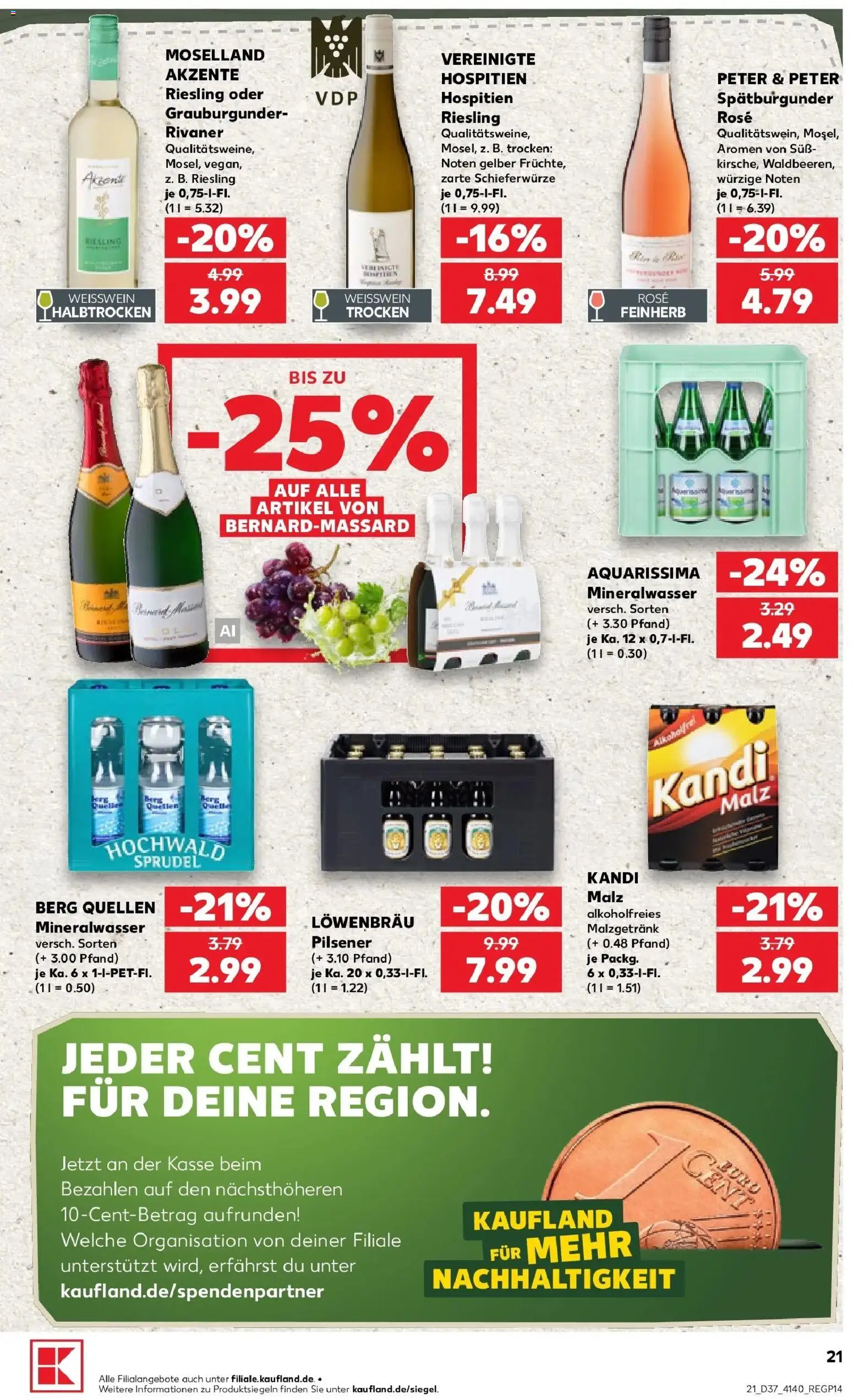 Kaufland Prospekt Konz – gültig ab 07.09.2026 | Seite: 30 | Produkte: Weißwein, Mineralwasser