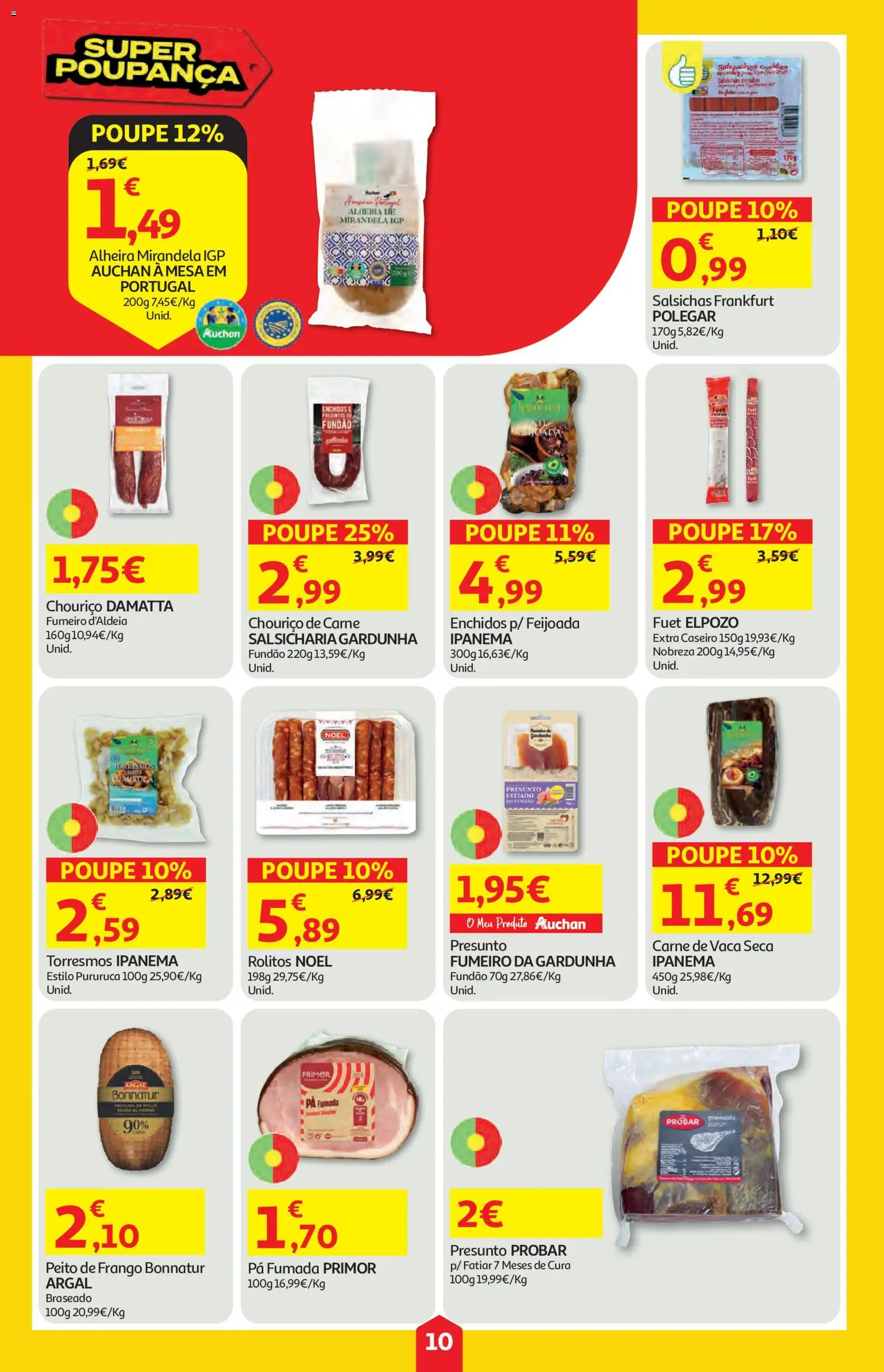 Auchan folheto │ válido de 25/06/2026 | Página: 10 | Produtos: Frango, Primer, Presunto, Carne