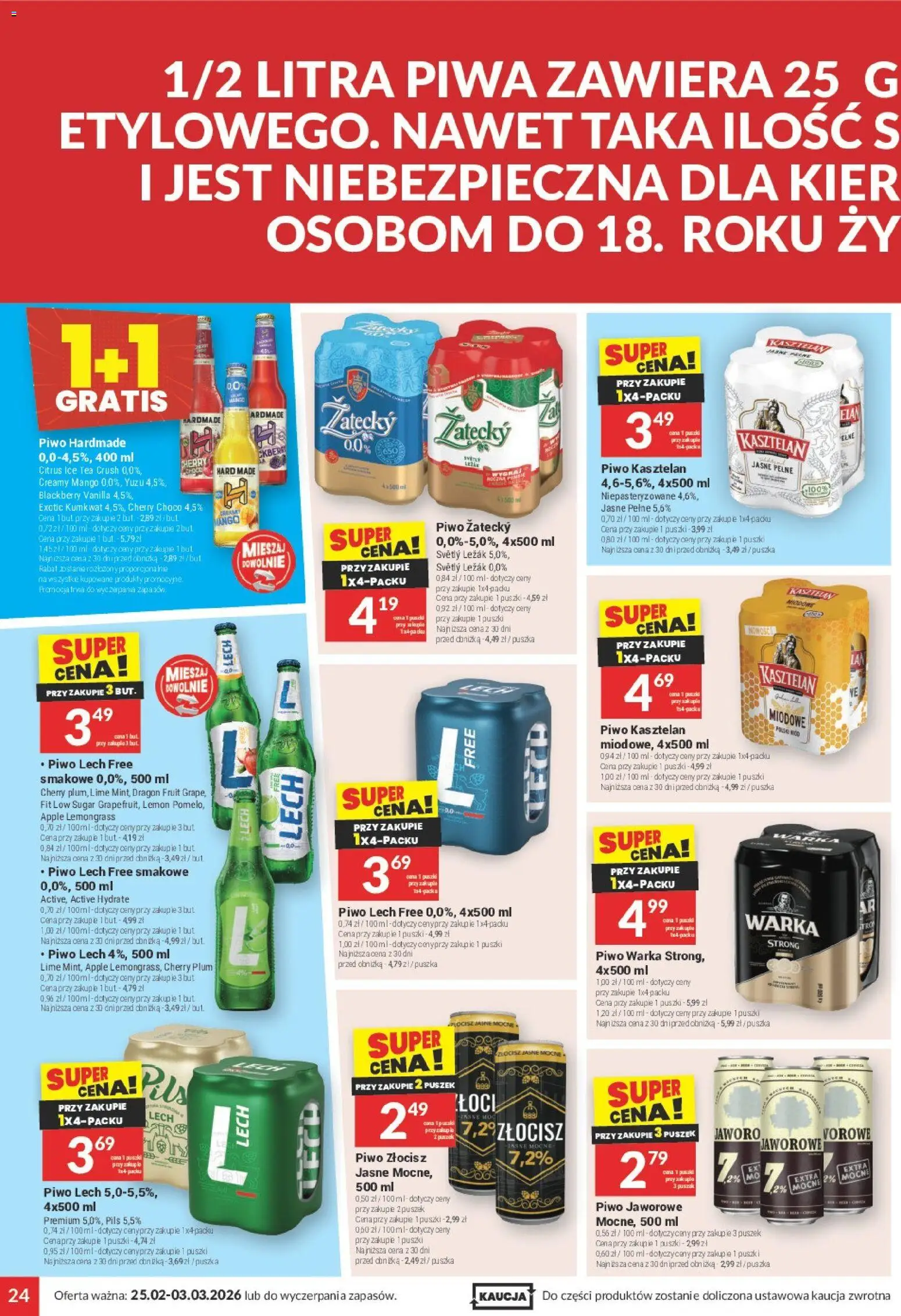 Twój Market Gazetka od 25.02.2026 | Strona: 24 | Produkty: Ice Tea, Leżak, Warka, Piwo Warka