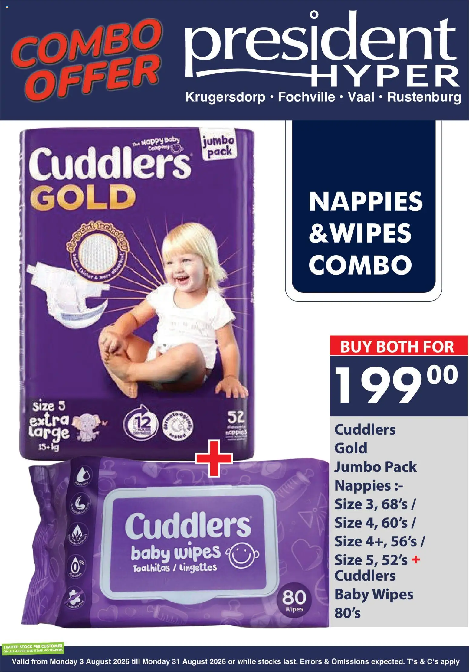 New President Hyper catalogue – valid from 03/08/2026 | Page: 1 | Products: Stock, Nappies