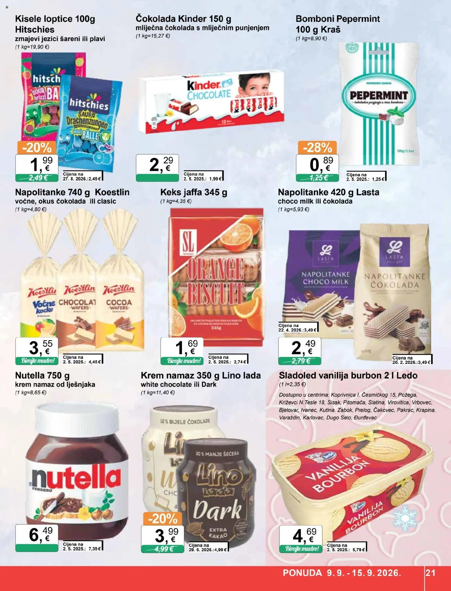 KTC katalog | vrijedi od 09.09.2026 | Stranica: 21 | Proizvodi: Lino Lada, Čokolada, Bomboni, Kakao