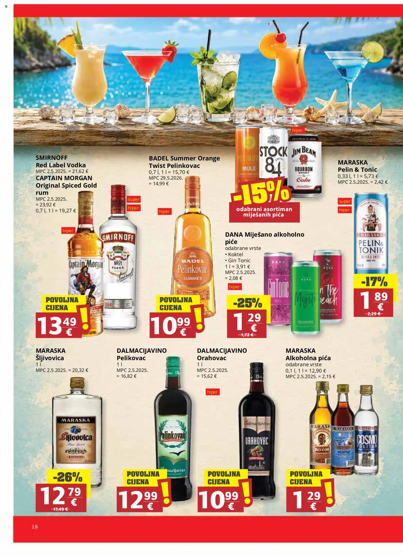 Ribola katalog | vrijedi od 06.08.2026 | Stranica: 18 | Proizvodi: Red Label, Pelinkovac, Šljivovica, Vodka