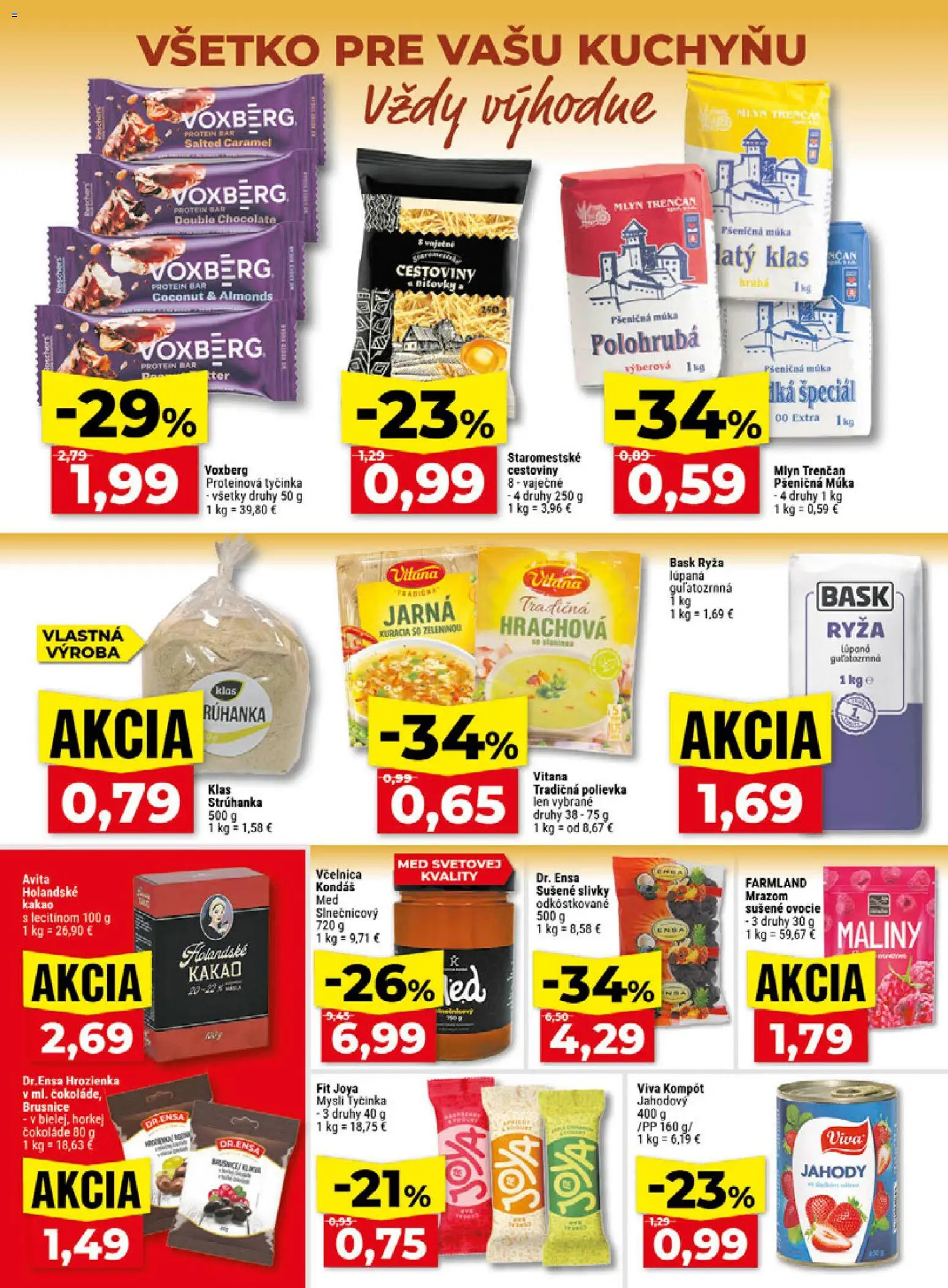 Nové Klas akcie – leták je platný od 21.09.2026 | Strana: 13 | Produkty: Strúhanka, Proteínová tyčinka, Sušené slivky, Ovocie