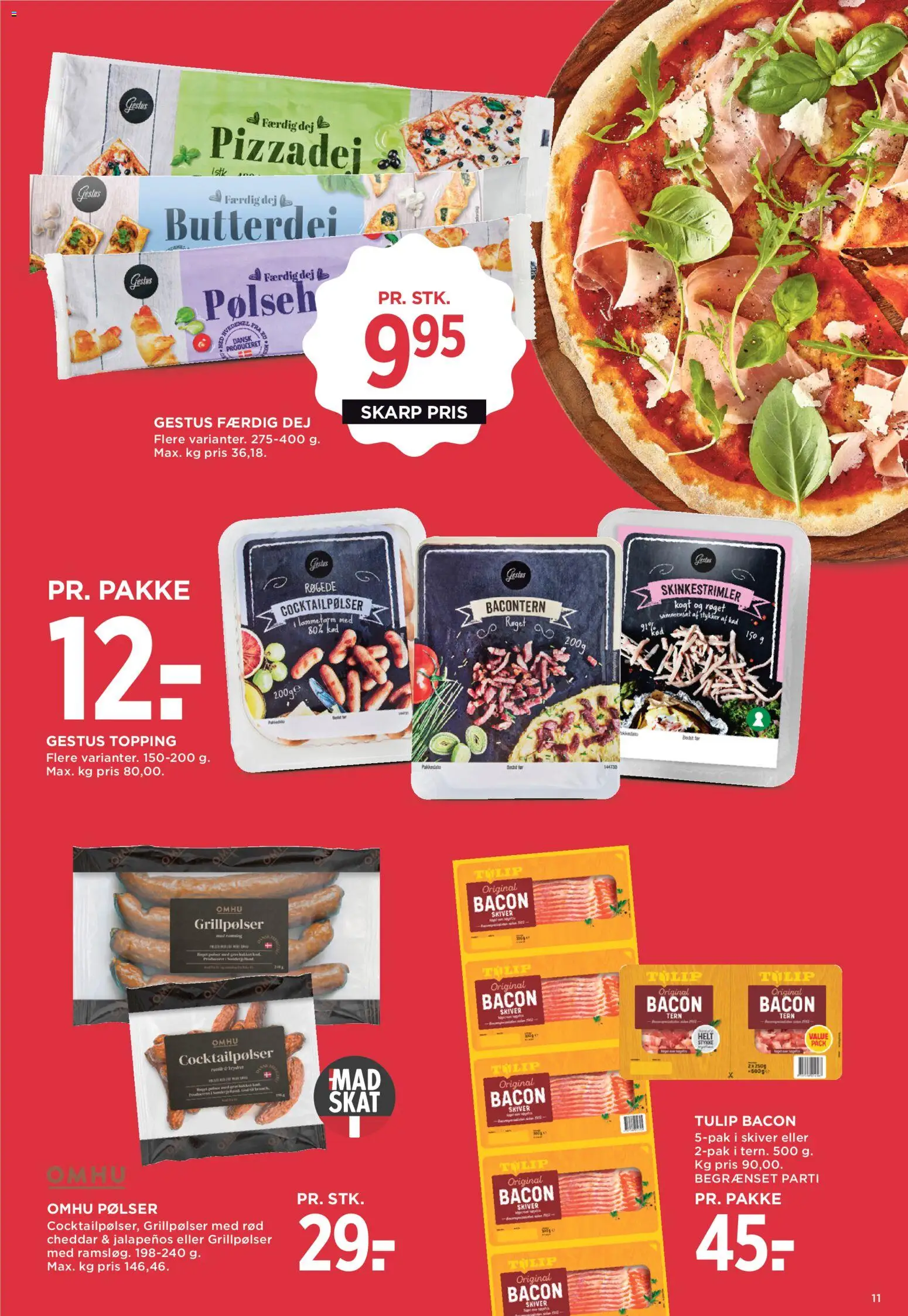 Meny tilbudsavis – gyldig fra 19.06.2026 | Side: 17 | Produkter: Cheddar, Cocktailpølser, Pizzadej, Bacon
