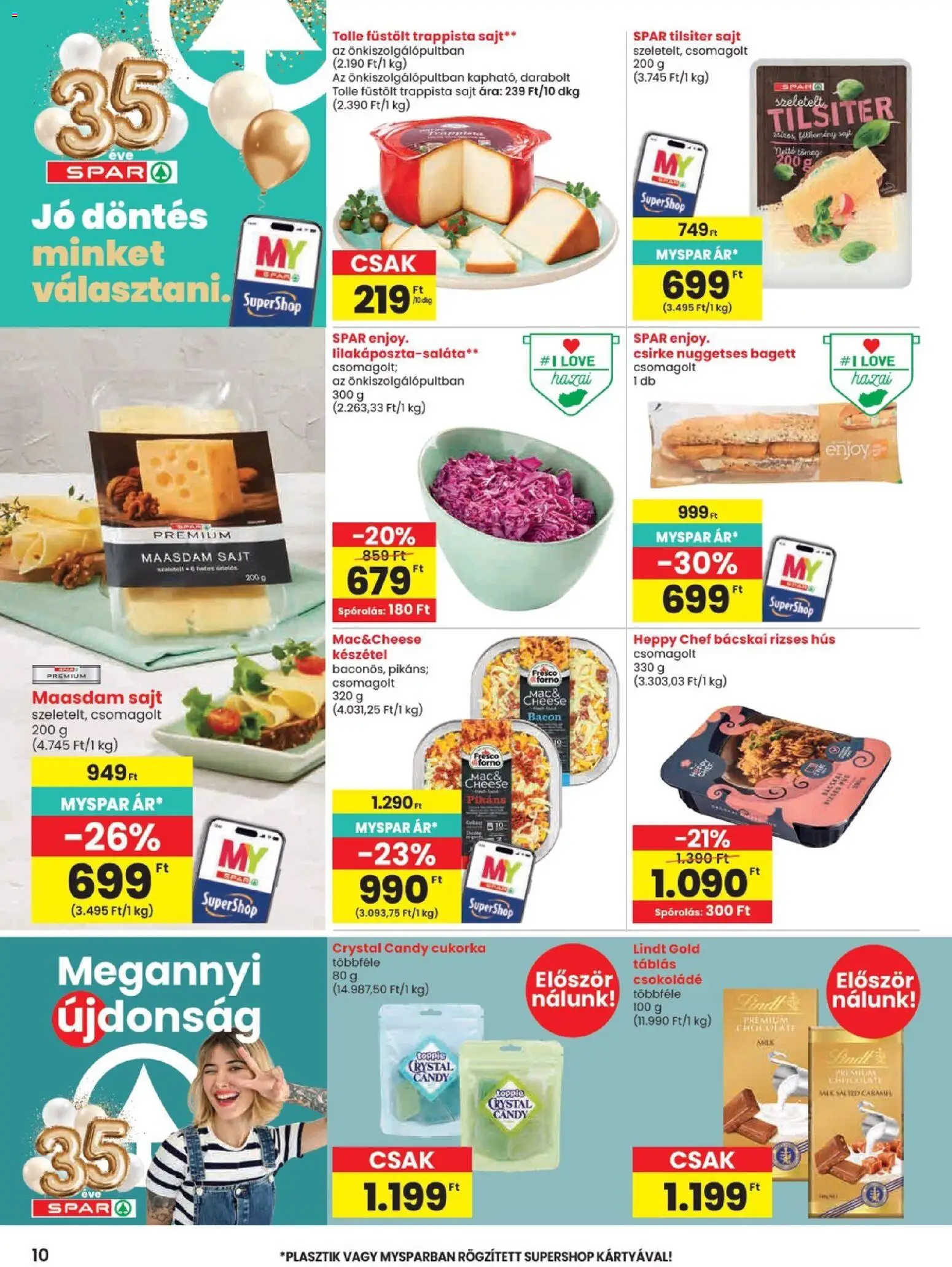 Spar akciós ujság - amely érvényes a következő dátumtól: 14.05.2026 | Oldal: 10 | Termékek: Hús, Bagett, Trappista sajt, Készétel