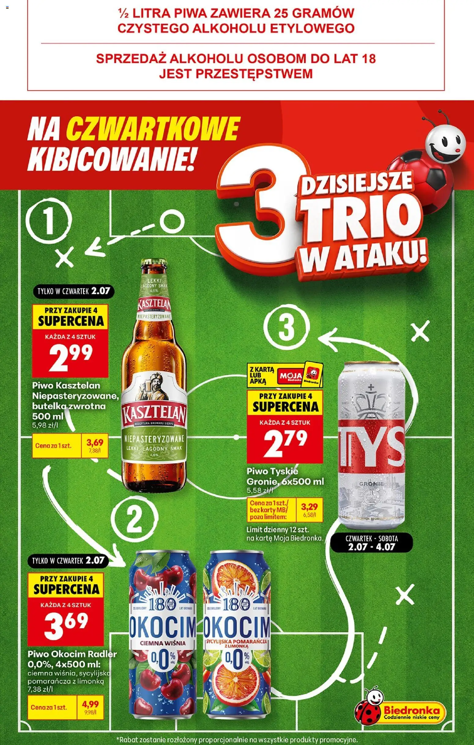 Biedronka gazetka - Football od 02.07.2026 | Strona: 2 | Produkty: Karta, Limonka, Tyskie, Piwo