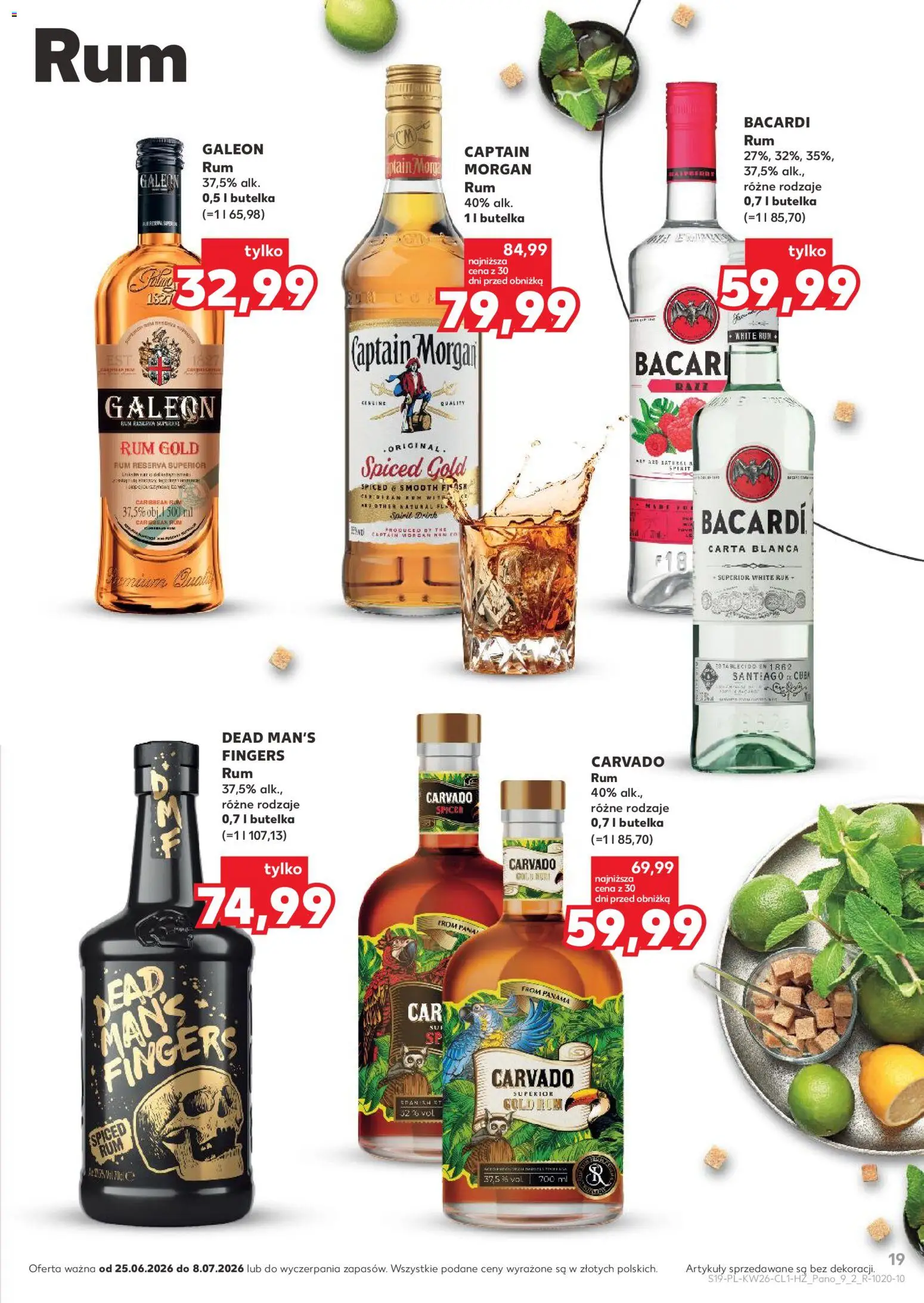 Kaufland Polsko leták - Barek od 25.06.2026 | Strana: 19 | Produkty: Rum, Morgan, Captain Morgan