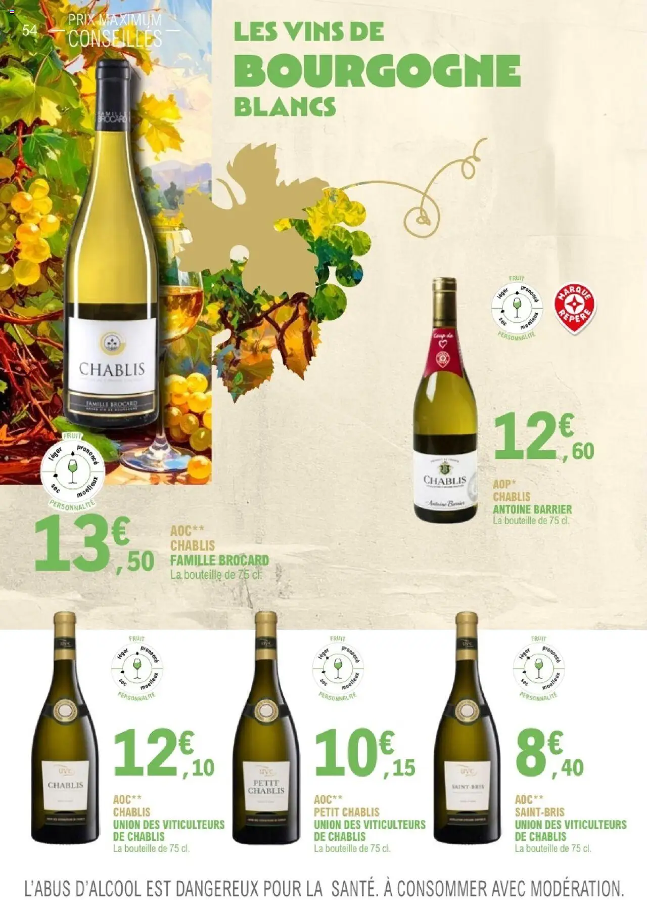 {H1} | Page: 54 | Produits: Bourgogne, Chablis, Bouteille