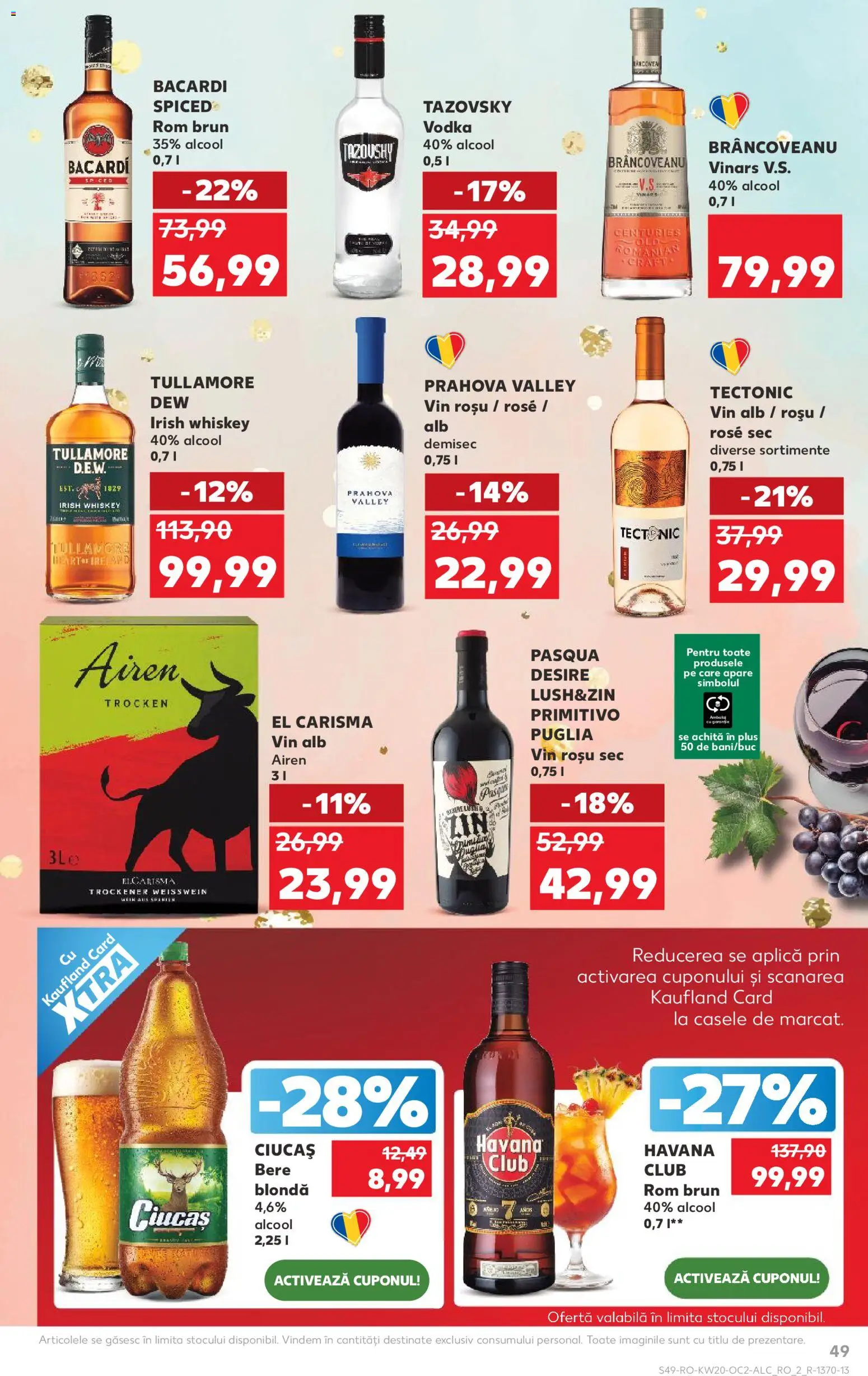 Noul catalog Kaufland – valabil de la 13.05.2026 | Pagină: 49 | Produse: Bere, Rom, Vodka, Whiskey