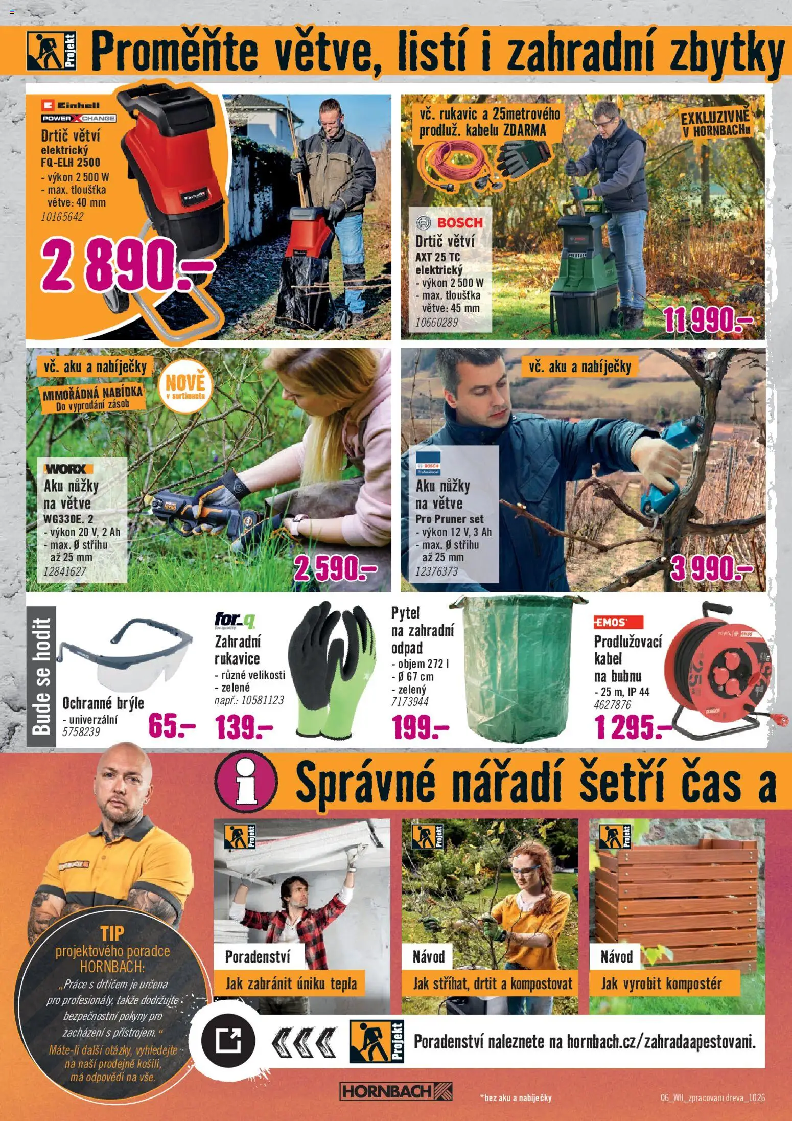 HORNBACH leták - Zpracování dřeva od 30.09.2026 | Strana: 6 | Produkty: Nůžky, Rukavice, Zahradní rukavice, Aku nůžky