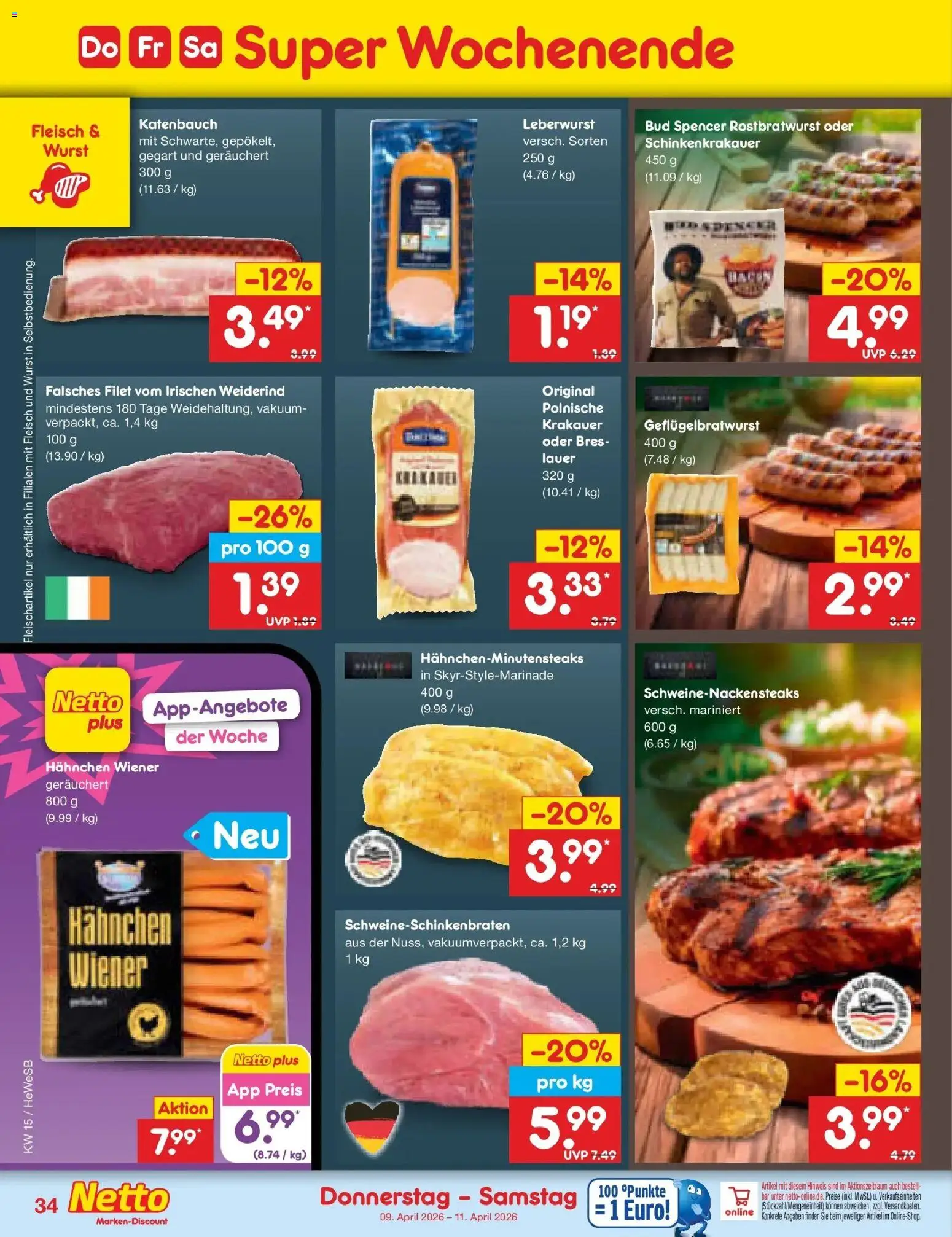 Netto Marken-Discount Prospekt Hamburg	 – gültig ab 07.04.2026 | Seite: 44 | Produkte: Hahnchen, Wurst, Fleisch