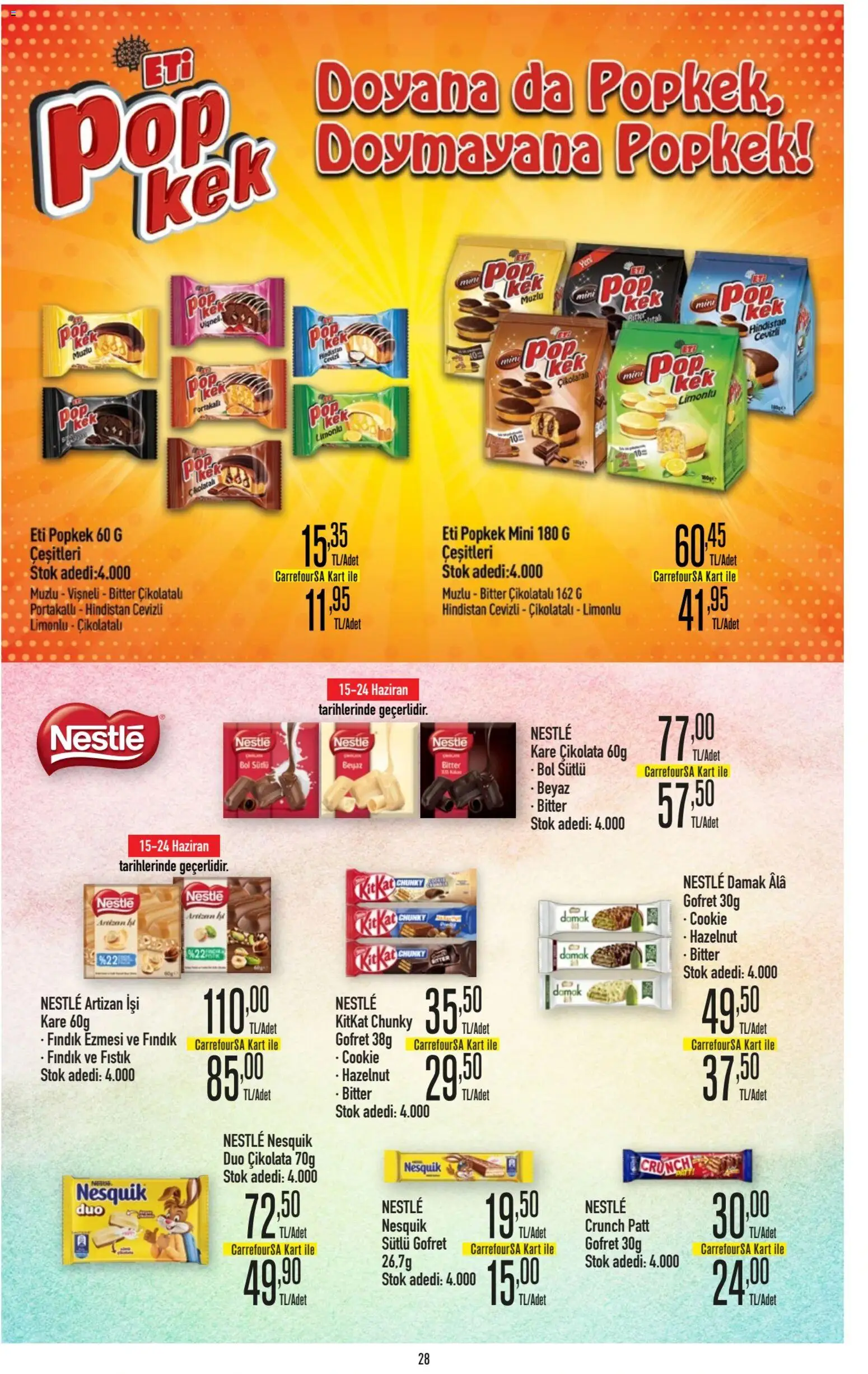 CarrefourSA Katalog - 11.06.2026 tarihinden itibaren geçerlidir | Sayfa: 28 | Ürünler: Fıstık, Gofret, Çikolata, Fındık