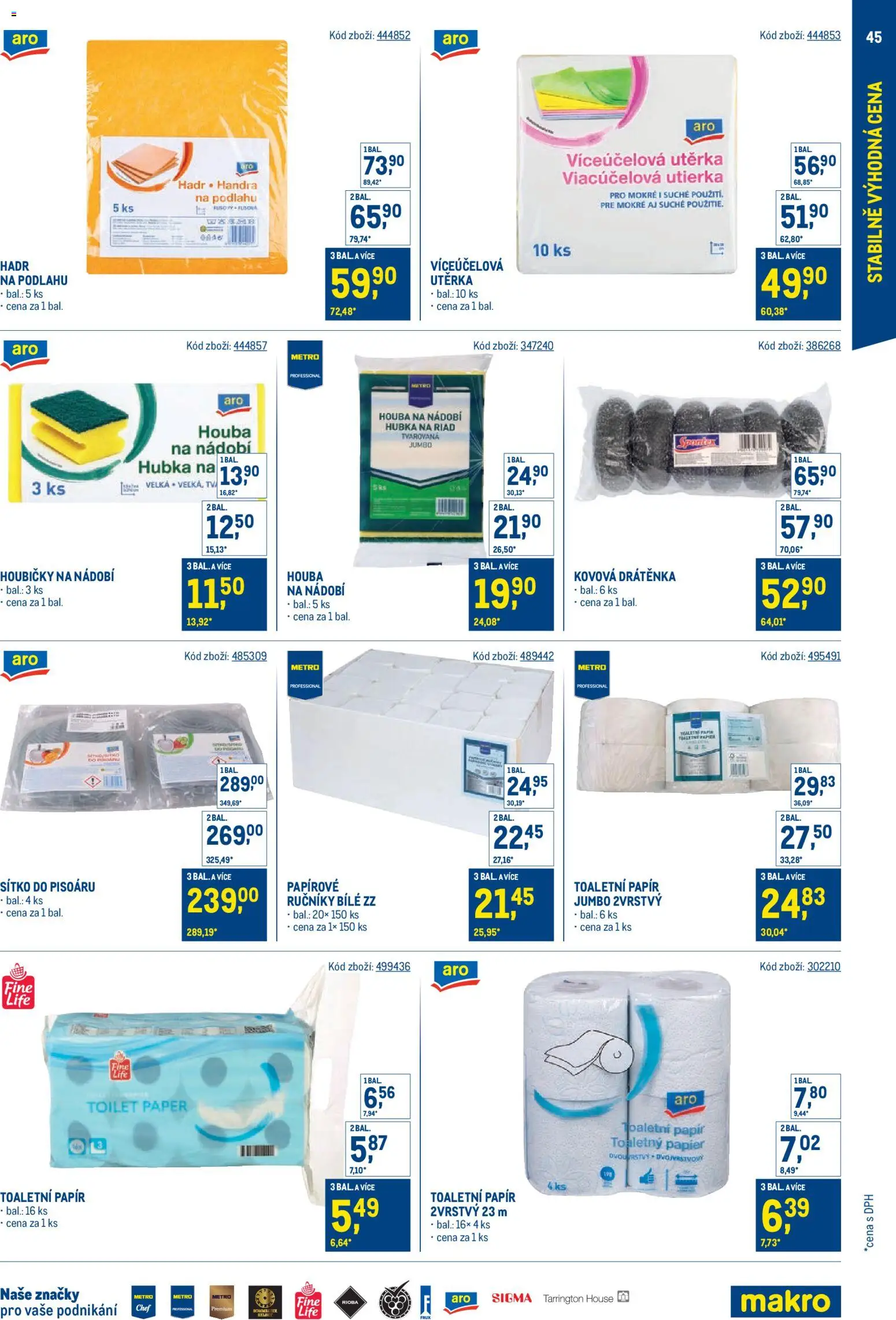 Makro leták - Stabilně výhodná cena od 18.05.2026 | Strana: 45 | Produkty: Sítko, Nádobí, Ručníky, Utěrka