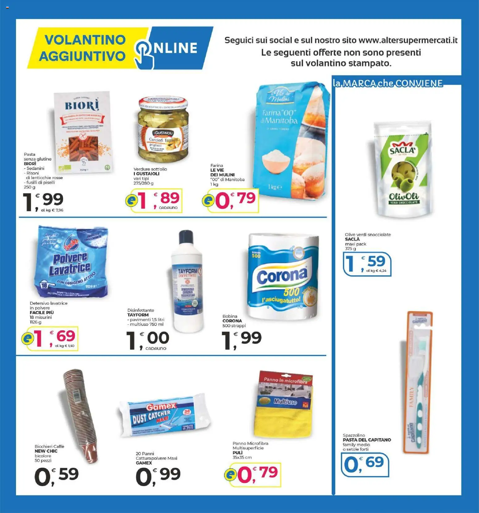 Volantino Alter Discount del 10.06.2026 | Pagina: 15 | Prodotti: Panno microfibra, Spazzolino, Pasta, Fusilli