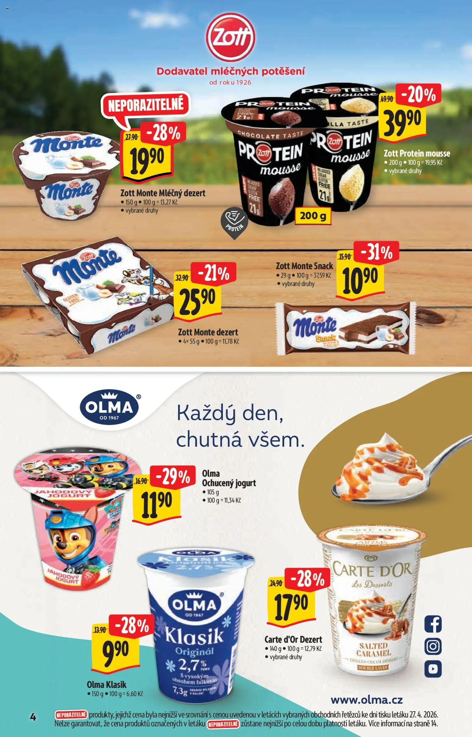 Albert katalog - Supermarket od 06.05.2026 | Strana: 4 | Produkty: Jogurt, Carte d'or, Protein