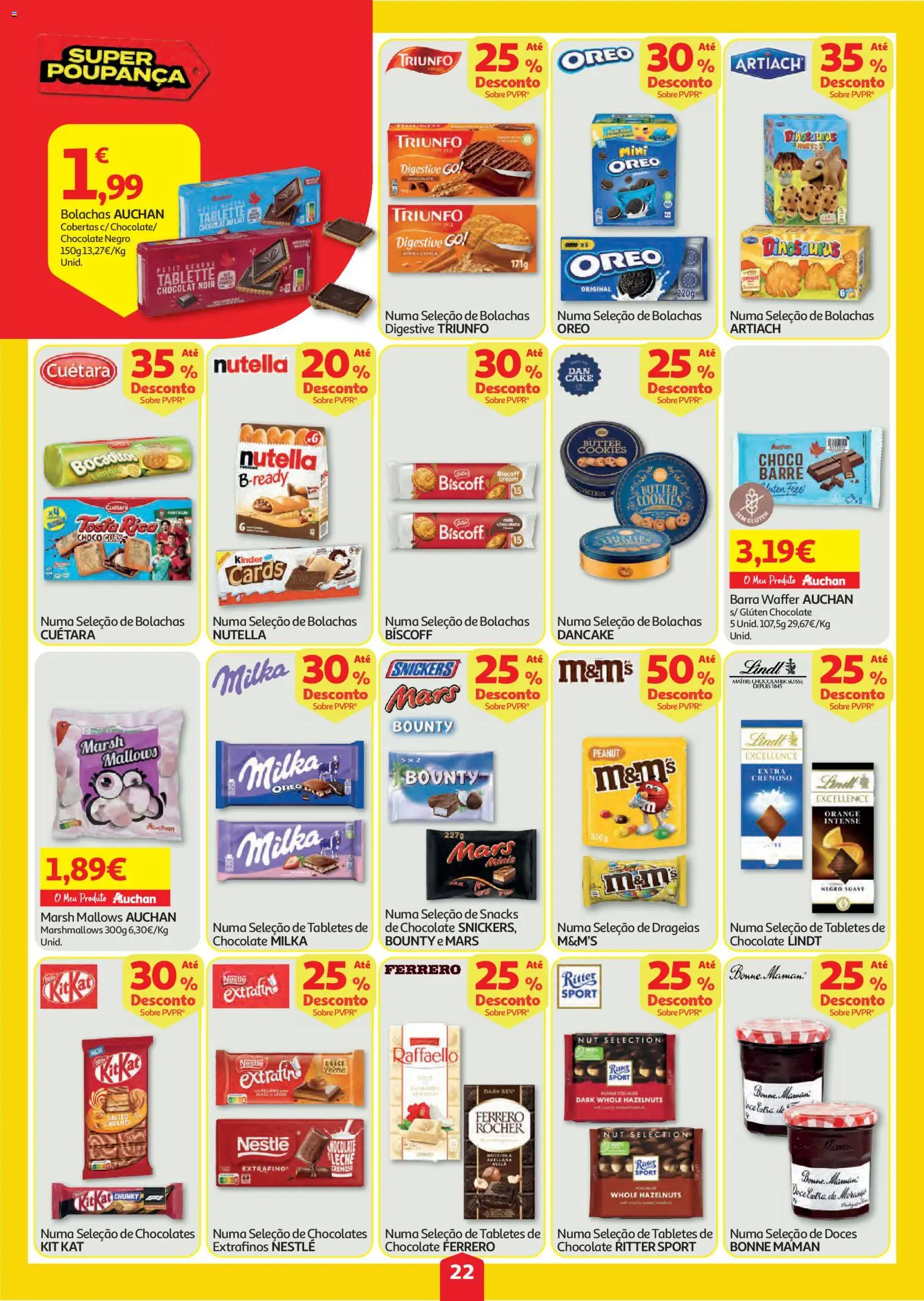 Auchan folheto │ válido de 06/08/2026 | Página: 22 | Produtos: Chocolates, Nestlé, Chocolate, Doces