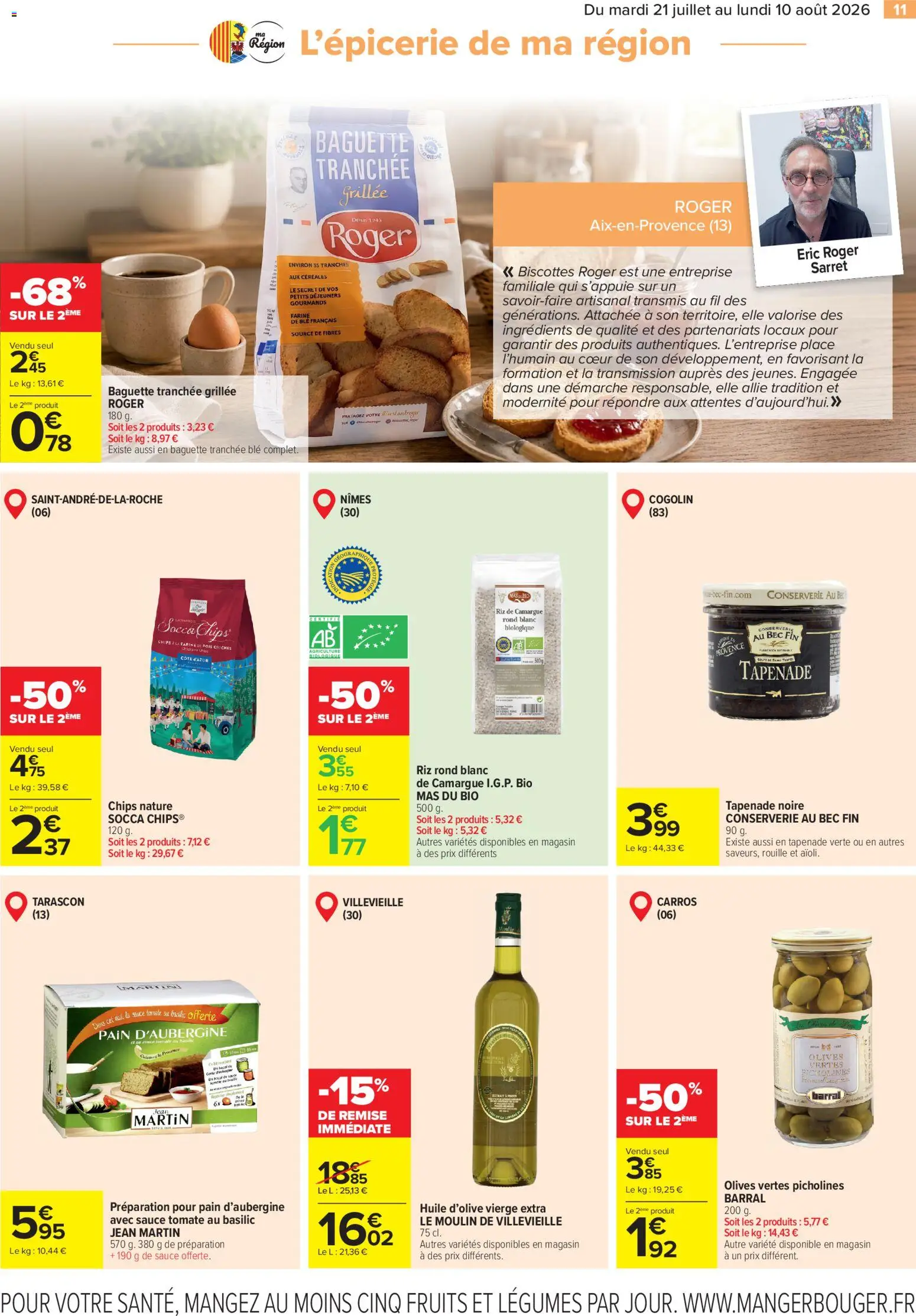 {H1} | Page: 11 | Produits: Biscottes, Pois chiches, Céréales, Chips