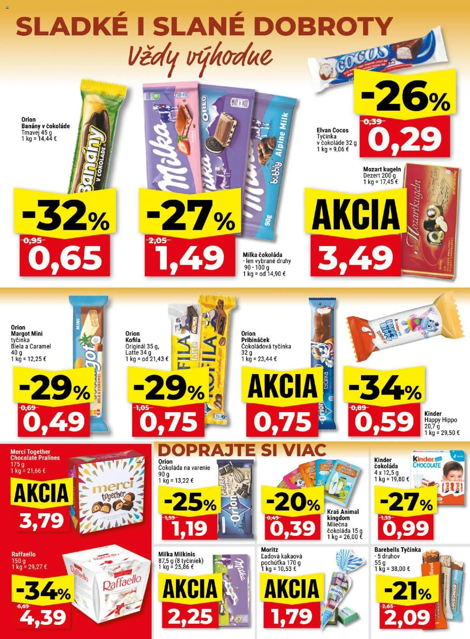 Nové Klas akcie – leták je platný od 11.05.2026 | Strana: 17 | Produkty: Banány v čokoláde, Banány, Kinder, Milka