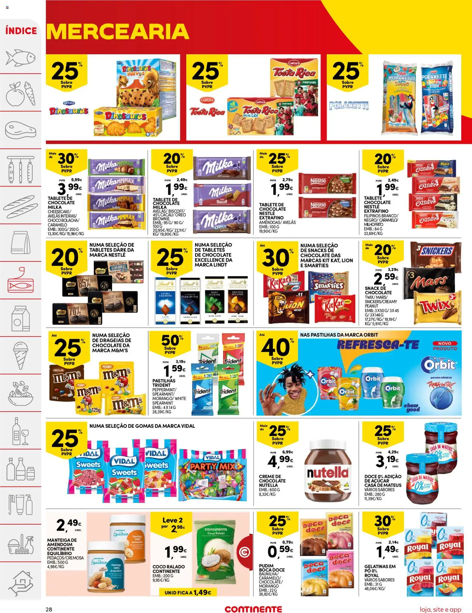 Continente folheto │ válido de 16.06.2026 | Página: 28 | Produtos: Pó, Chocolate, Gomas, Creme