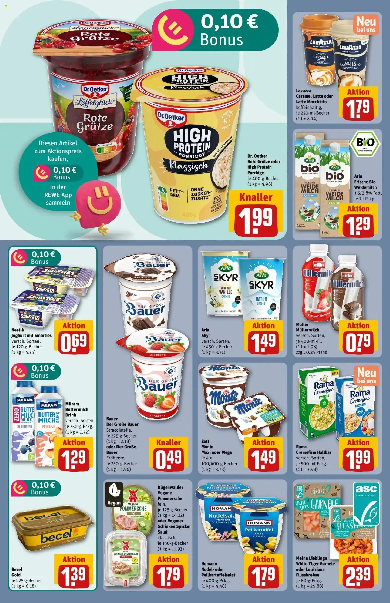 REWE Prospekt ab 31.08.2026 zum Blättern » Angebote | Seite: 14 | Produkte: Butter, Becel, Arla skyr, Pfirsich