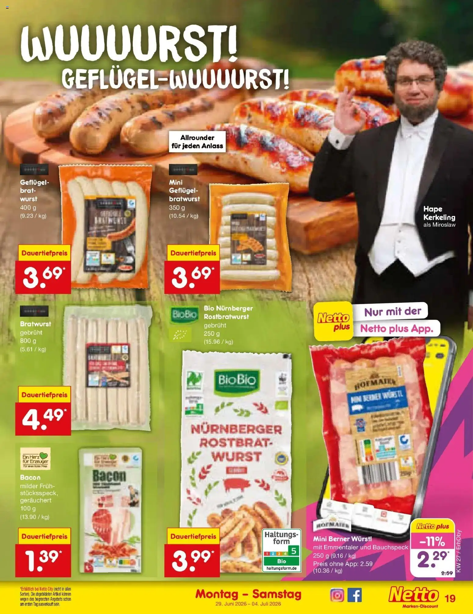 Netto Marken-Discount Prospekt Velden – gültig ab 28.06.2026 | Seite: 27 | Produkte: Würstl, Bratwurst, Wurst