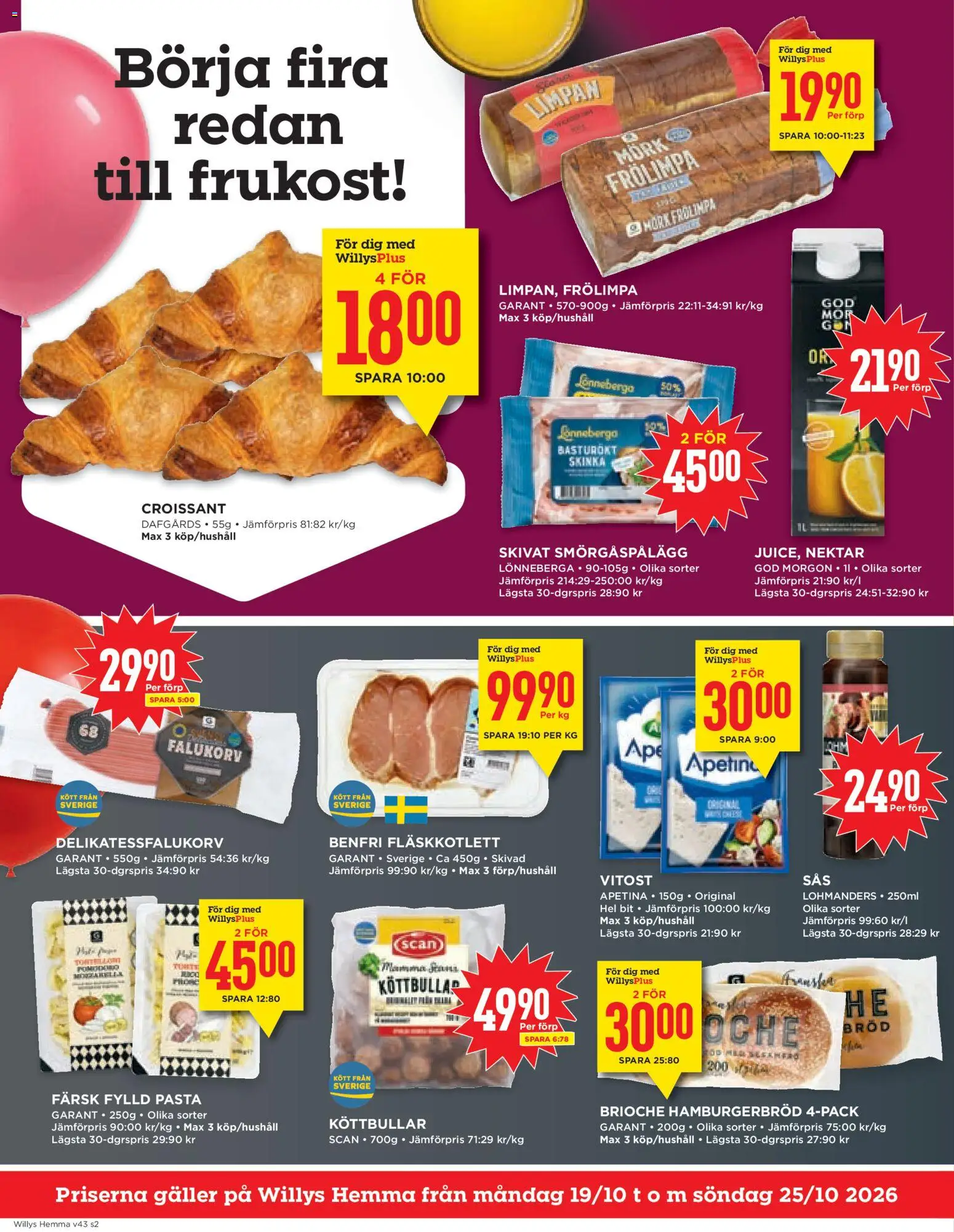Willys reklamblad aktuell från 19/10/2026 | Sida: 2