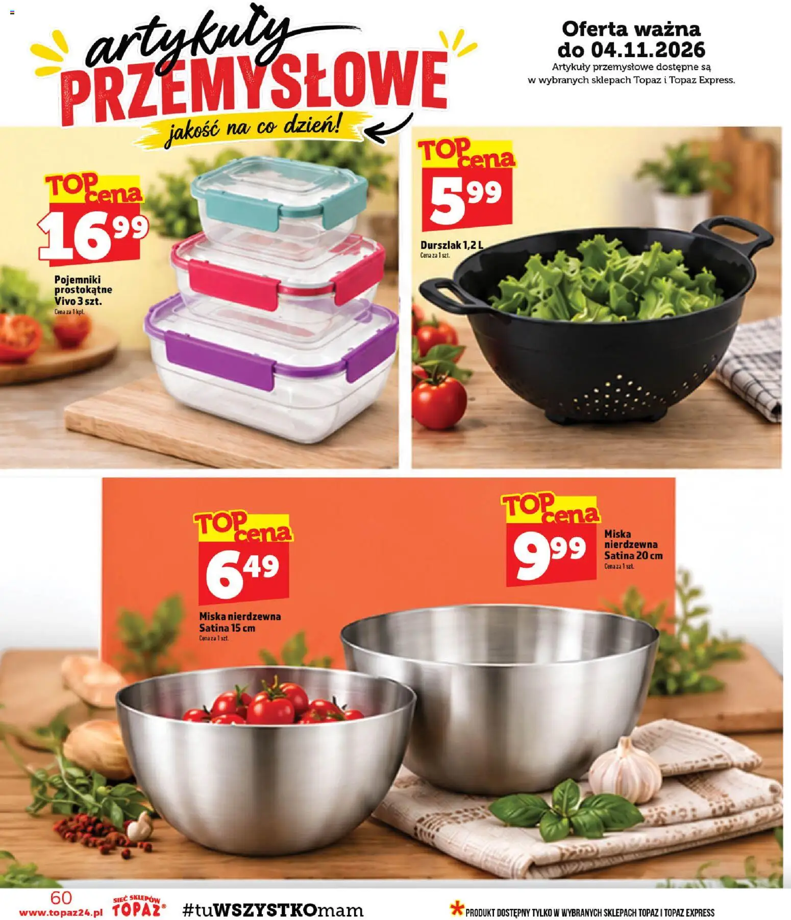 Topaz gazetka - MAZ od 29.10.2026 | Strona: 60 | Produkty: Artykuły przemysłowe