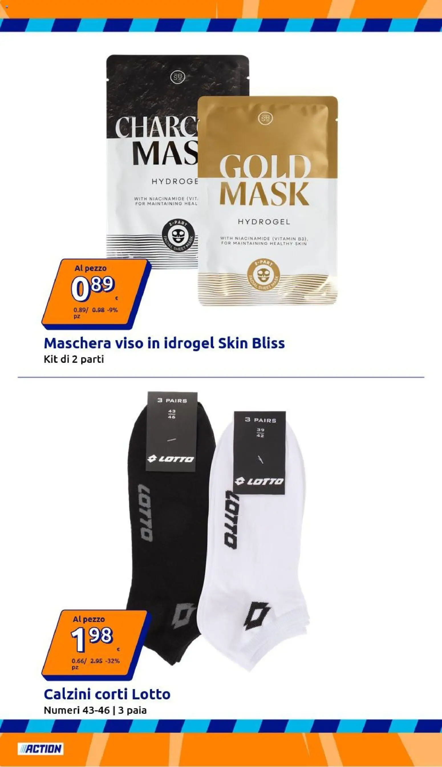 Volantino Action del 06.05.2026 | Pagina: 2 | Prodotti: Maschera, Maschera viso, Calzini